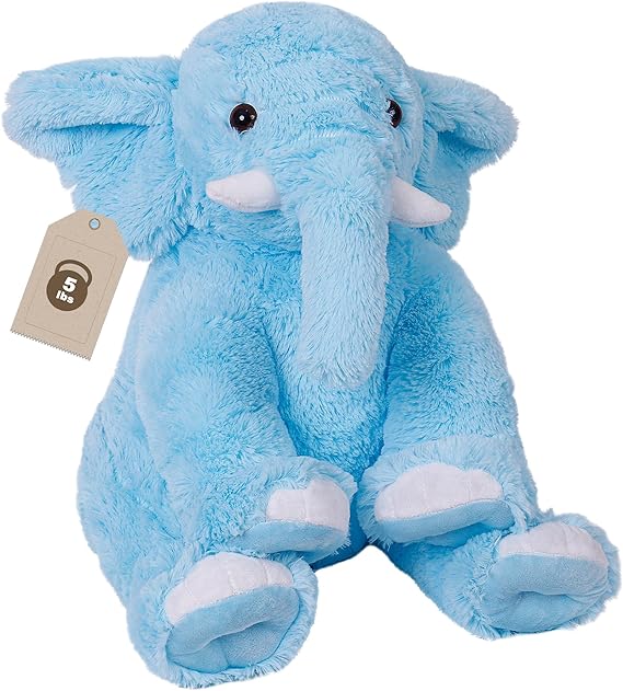 16in Elephant Weighted Stuffed Animals 5lbs, Elephant Weighted Plush