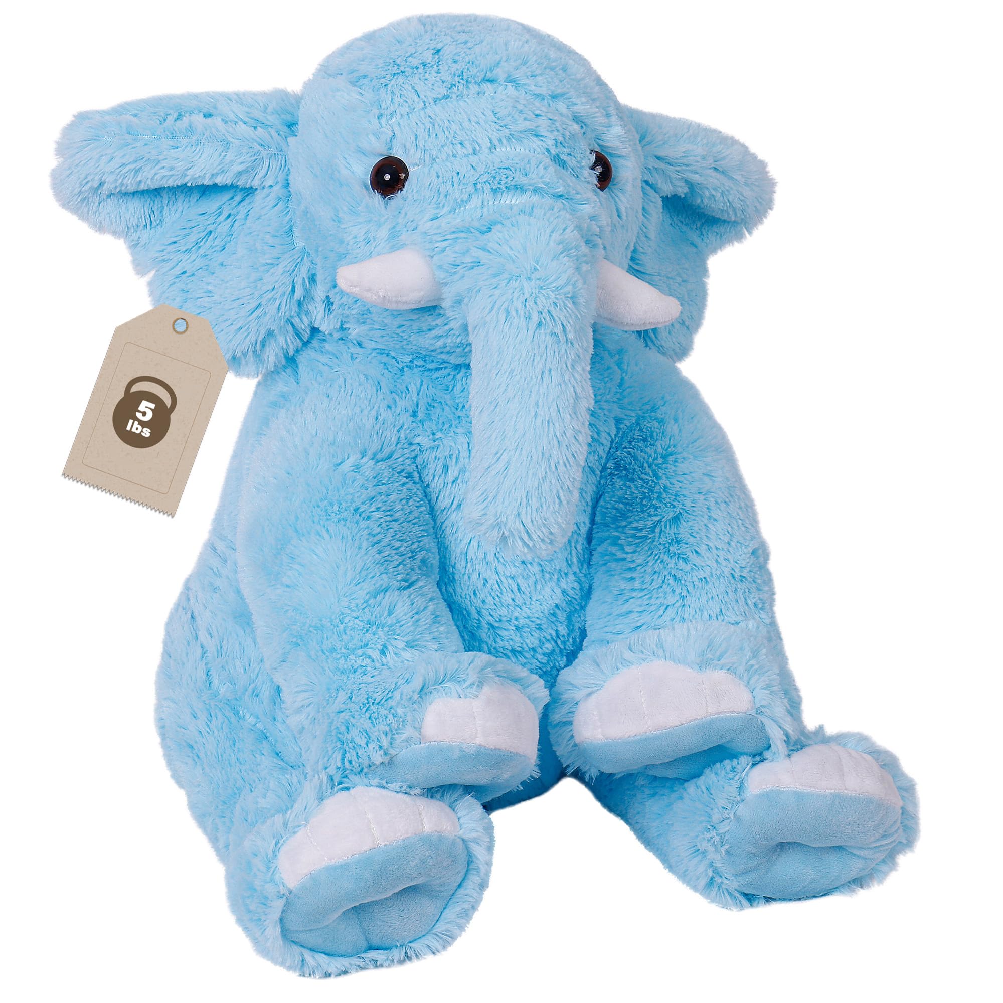 16in Elephant Weighted Stuffed Animals 5lbs, Elephant Weighted Plush