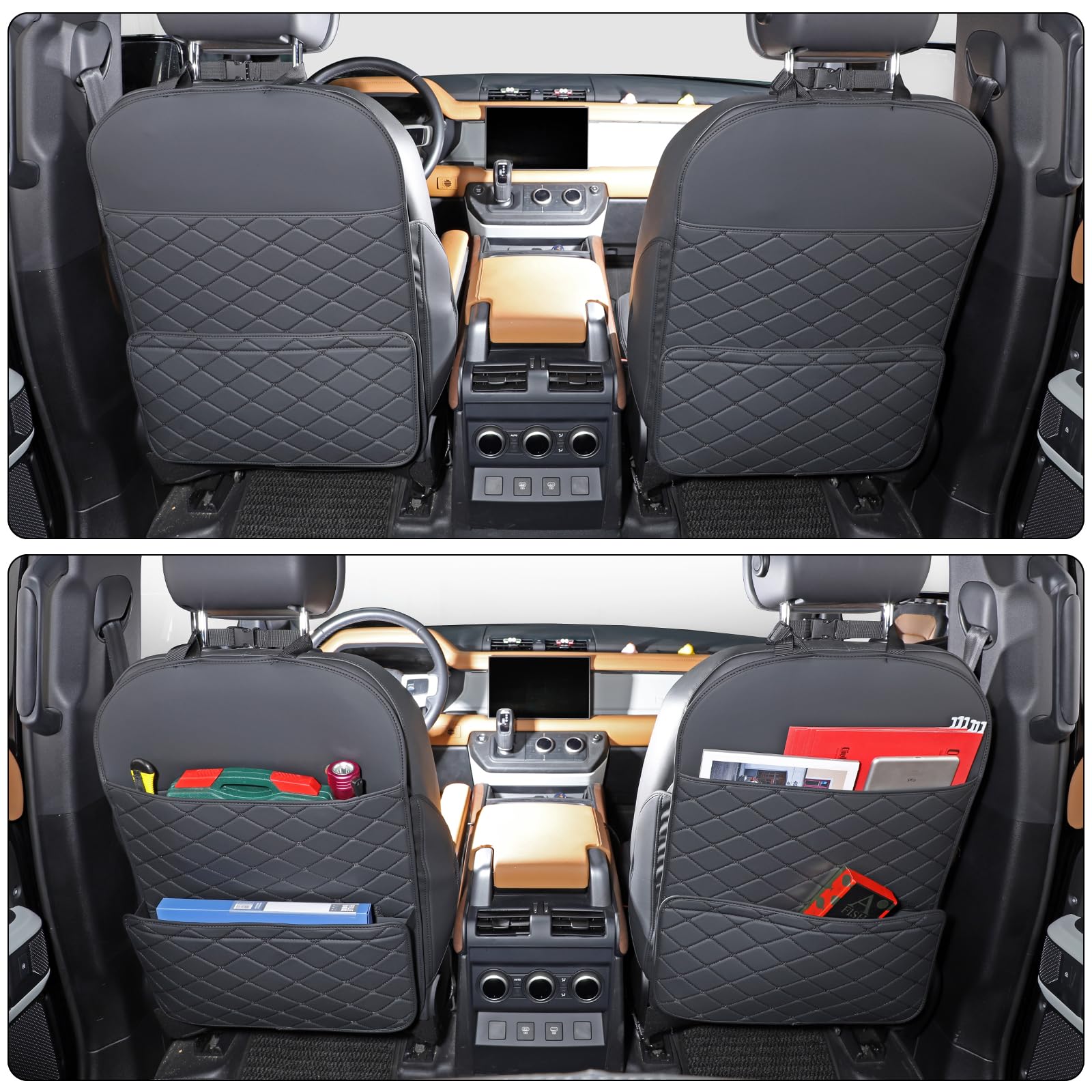 Seat Back Protector + Large Capacity Pocket Storage Organizer