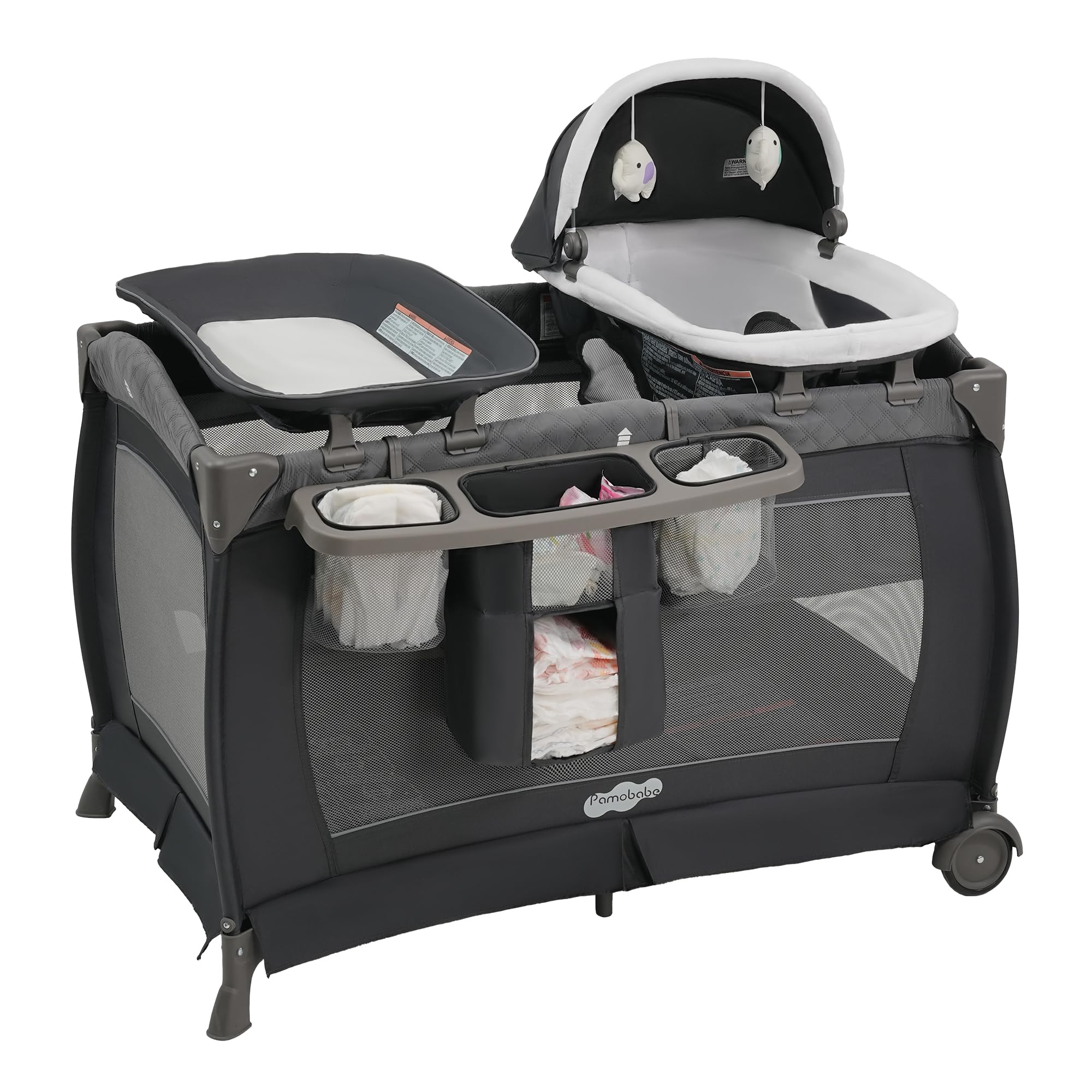 4-in-1 Portable Baby Playard with Bassinet