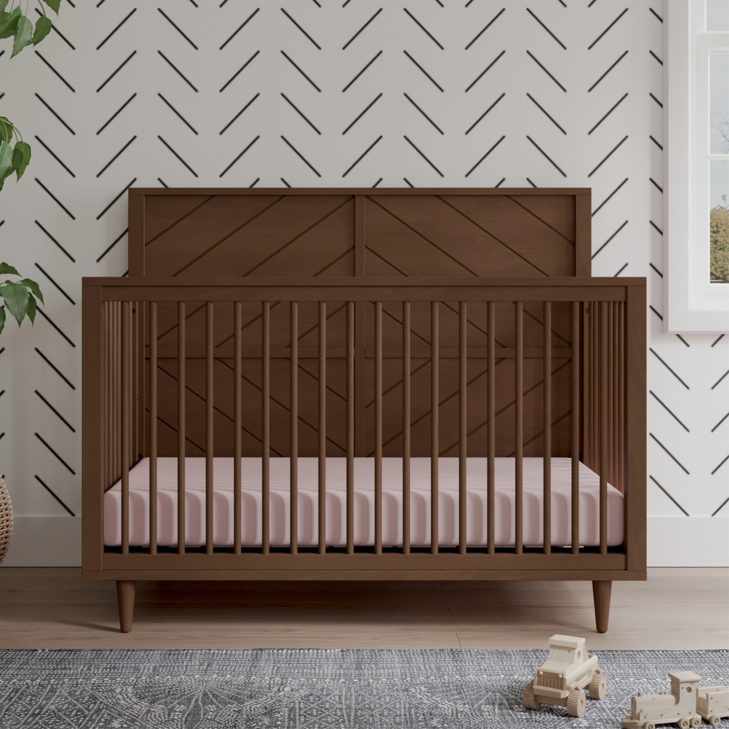 Surrey Hill 4-in-1 Convertible Crib, Baby Crib Converts to Day Bed