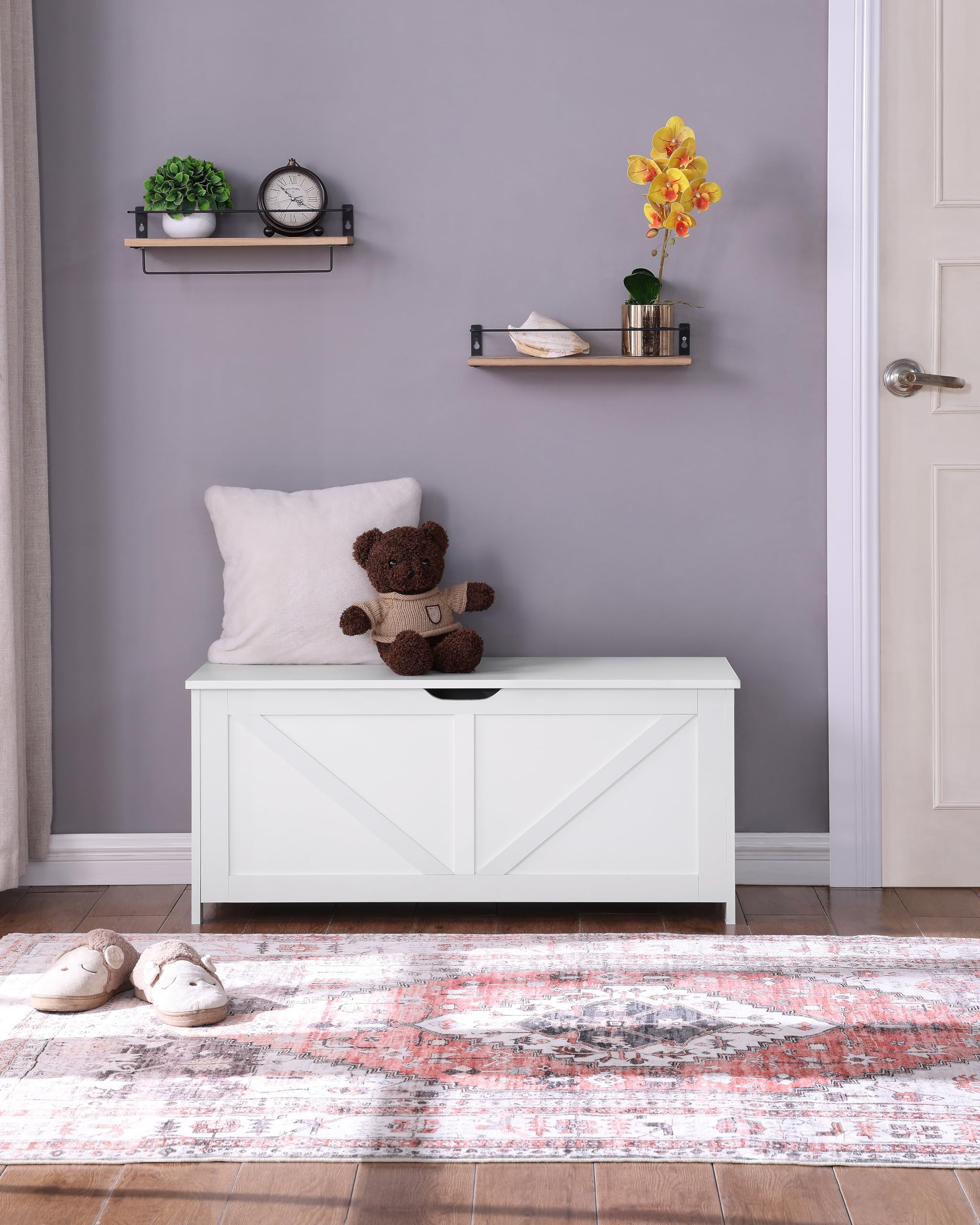Storage Bench, Toy Chest, Storage Chest with U-Shaped
