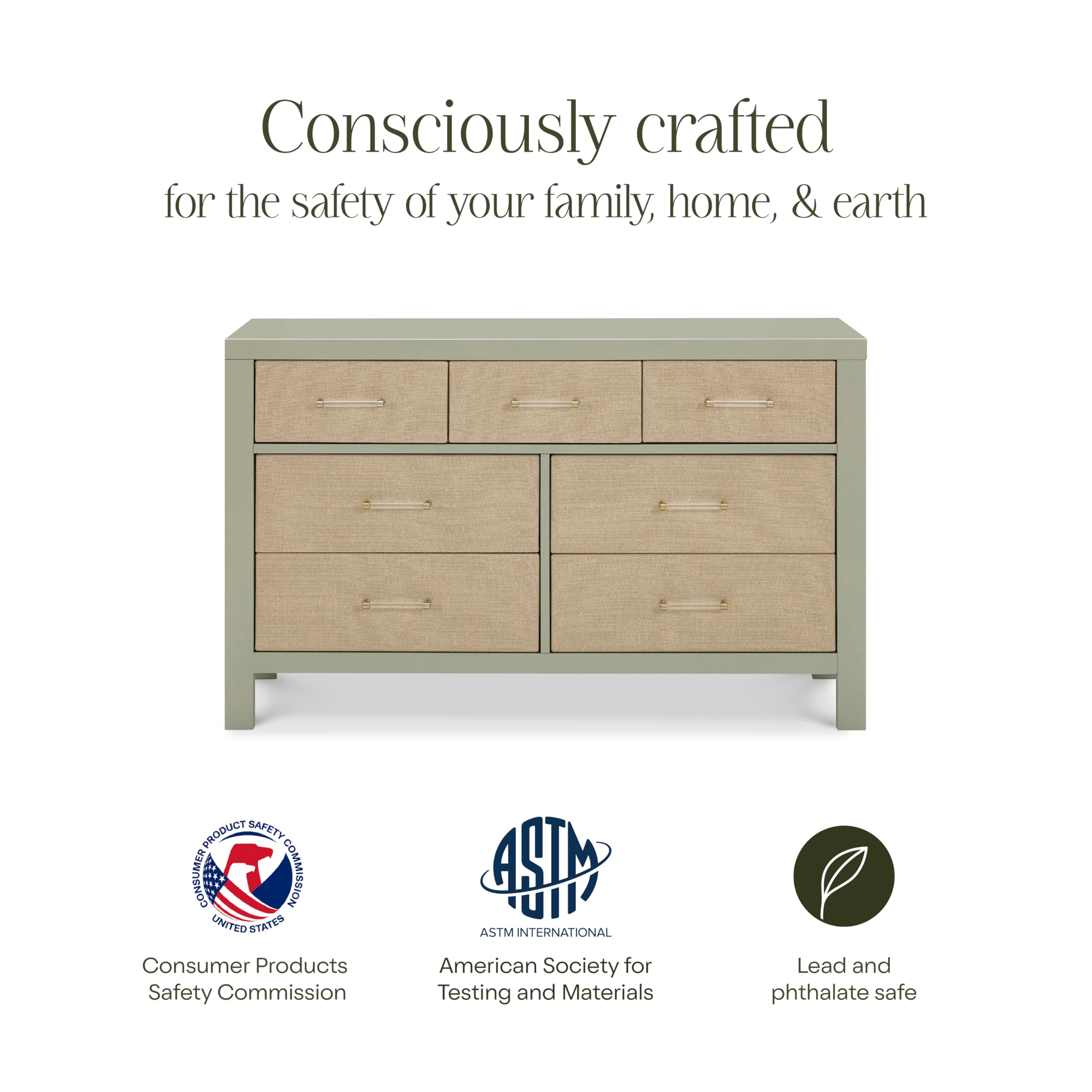 7-Drawer Nursery Dresser with Changing Table Top