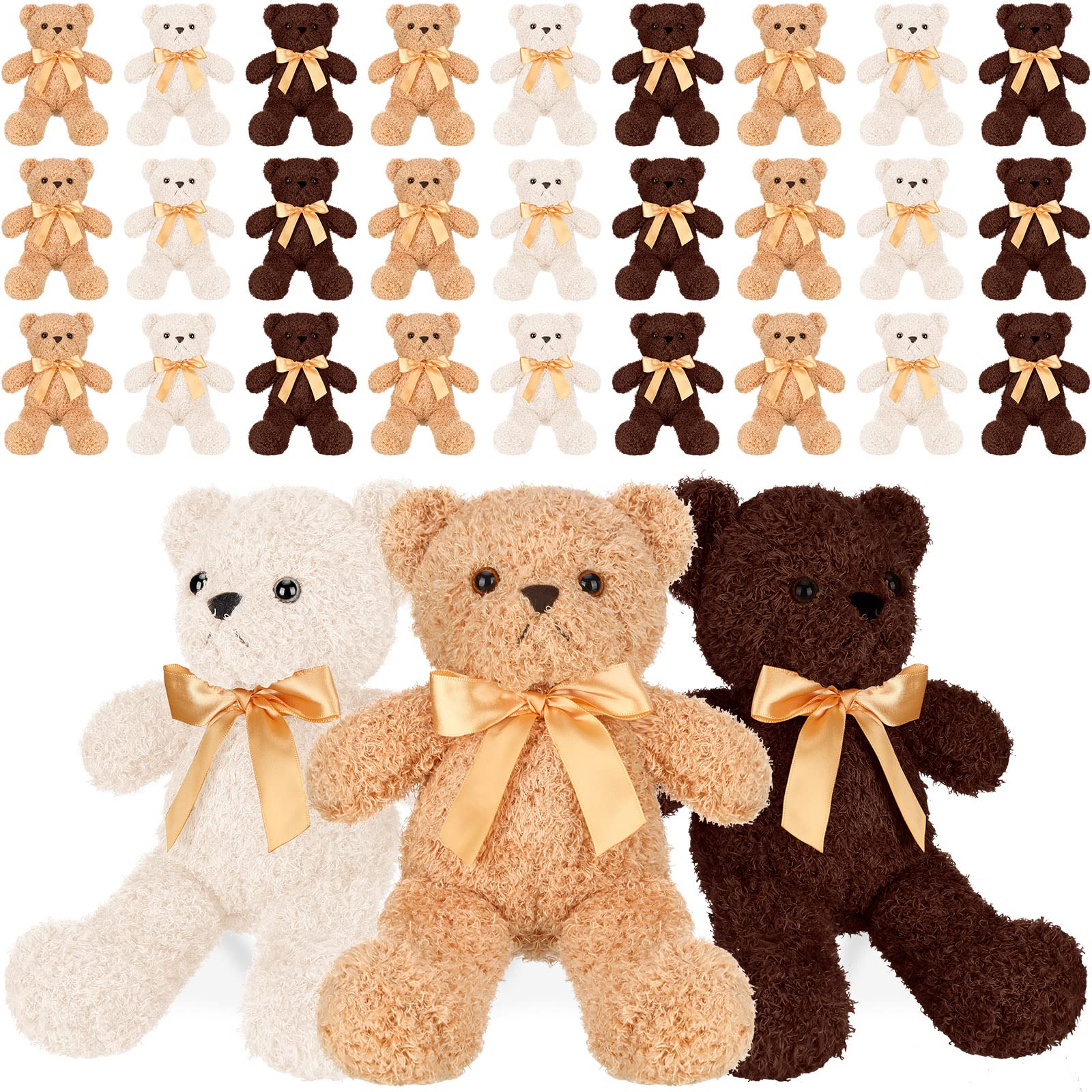Pieces Plush Bears Bulk 12 Inch Stuffed Animals with Bow Tie Easter