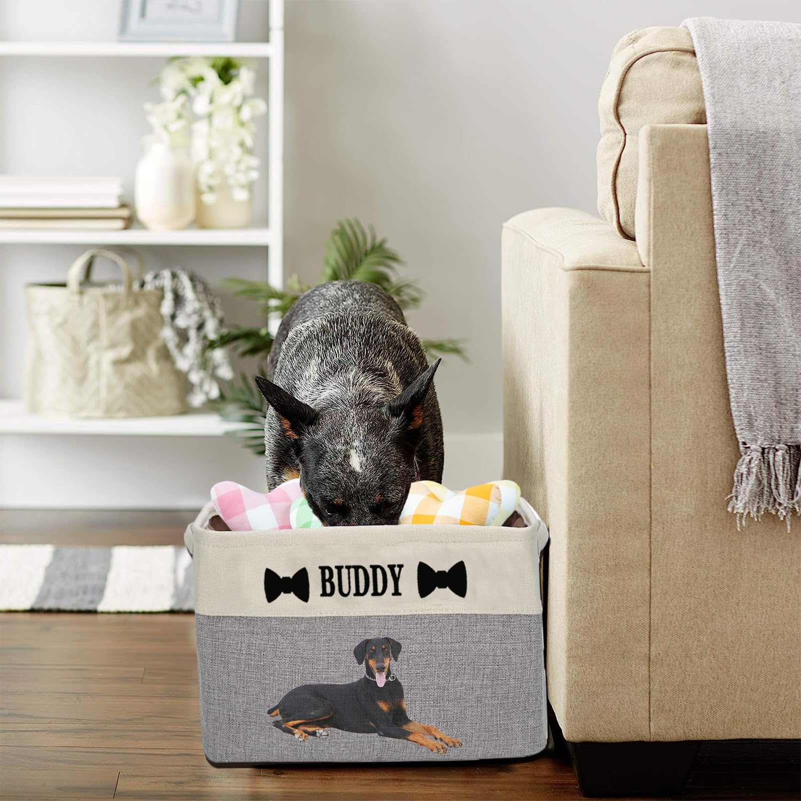 Personalized Pet Toy Storage Basket with Custom Name