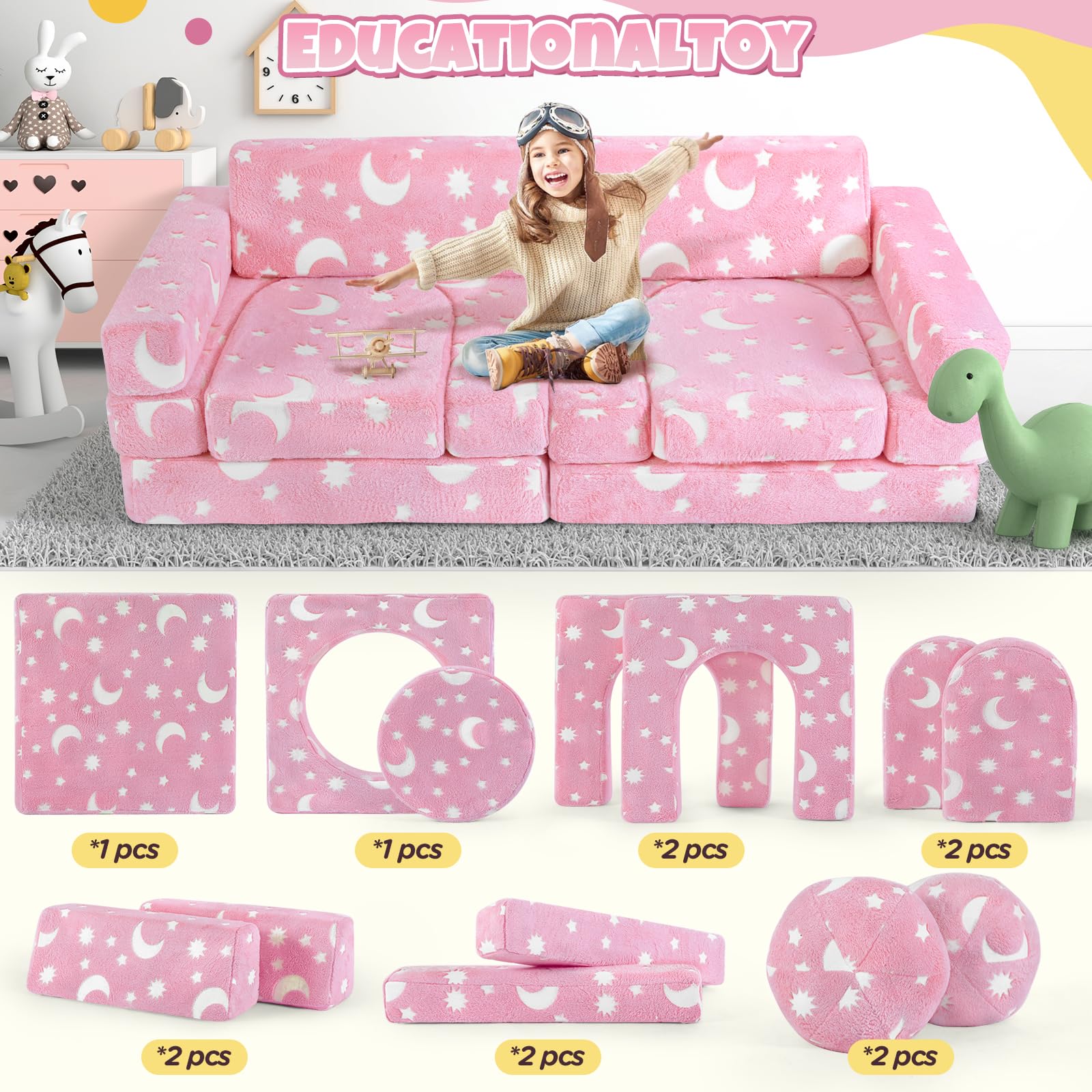 4-Piece Toddler Bedroom Set with Bed, Table, Chair & Toy Box