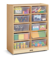 29150JC 10 Tub Mobile Storage with Clear Tubs - Kids Classroom Storage Shelves