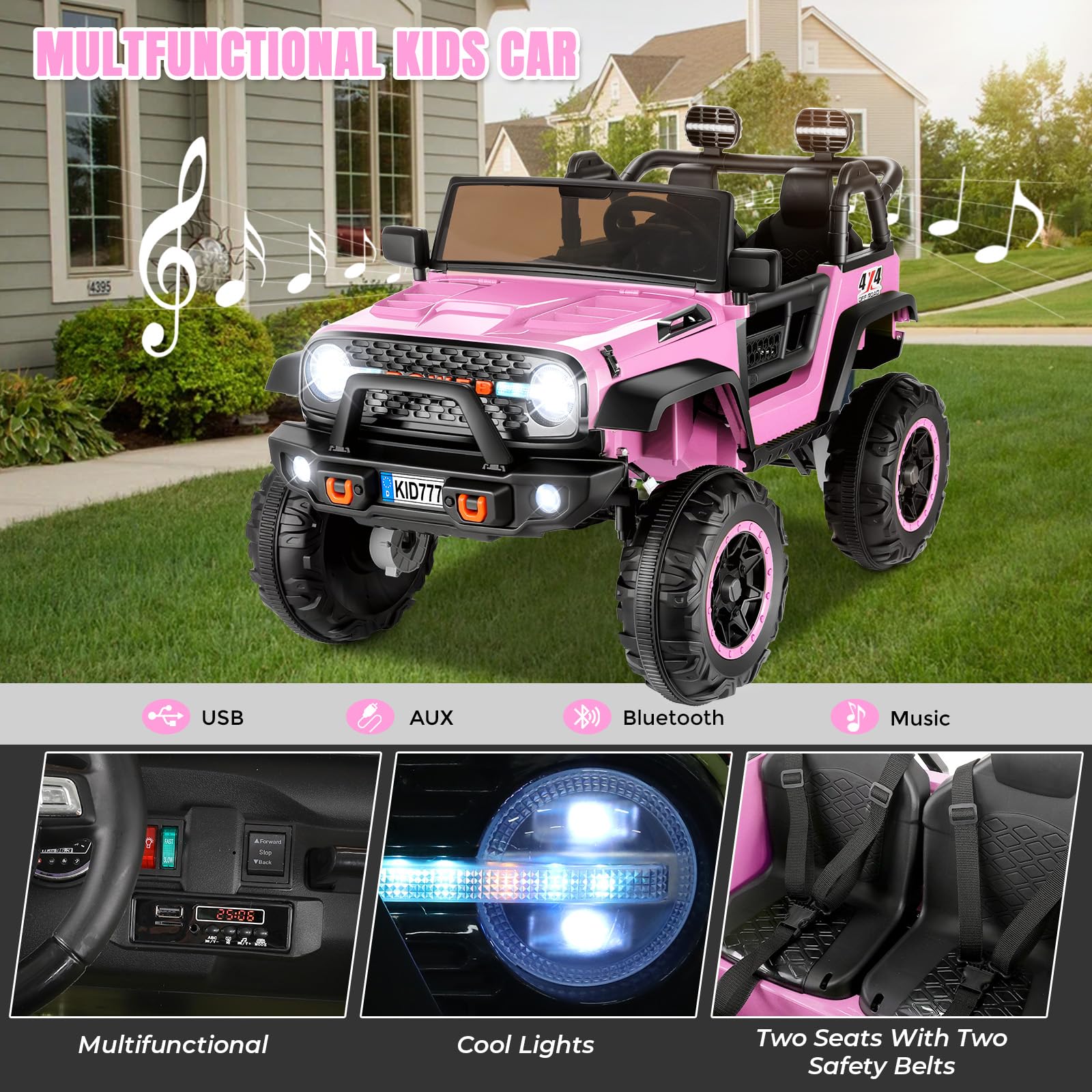24V Kids Electric Ride-On Truck 2-Seater with Remote Control