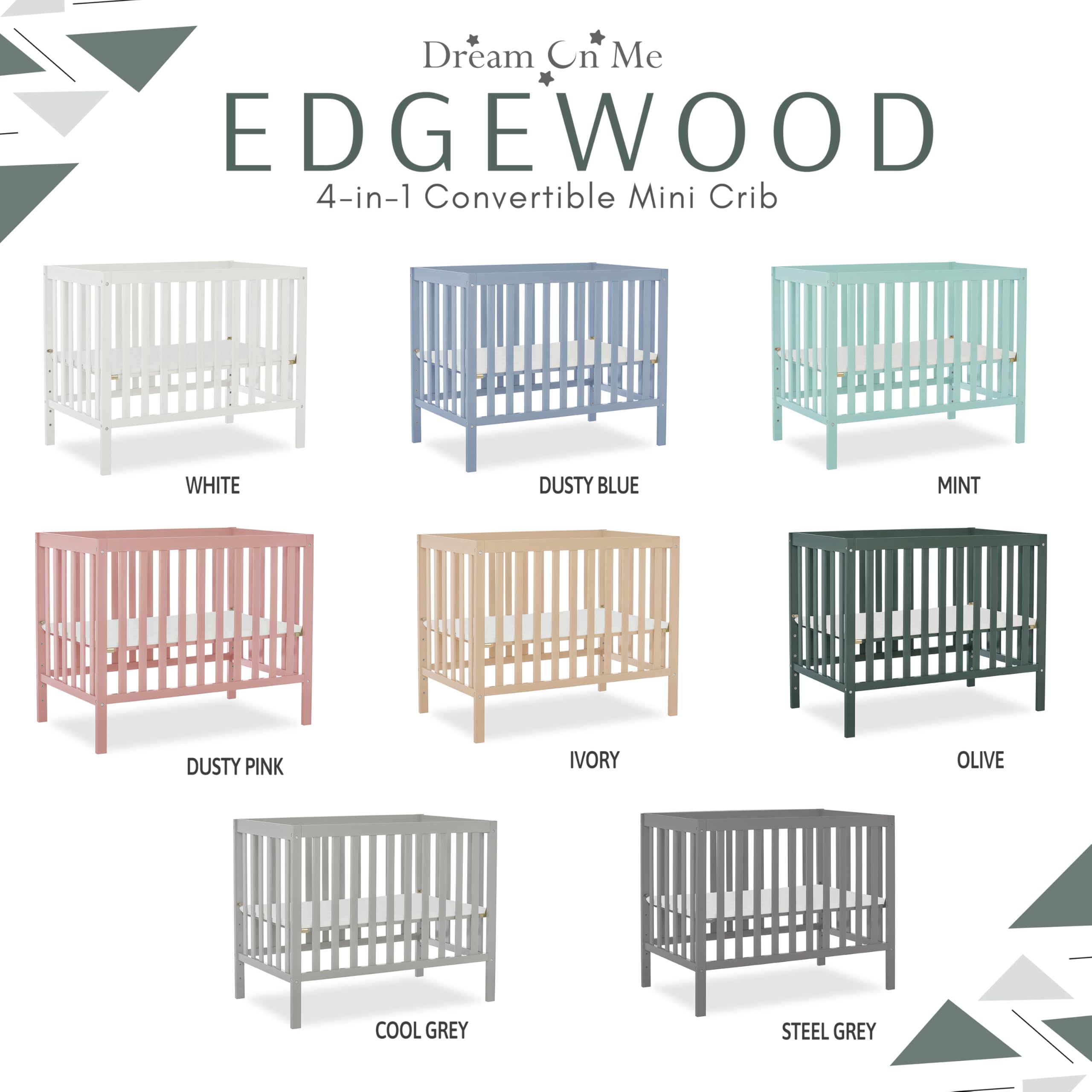 4-in-1 Convertible Mini Crib with Changing Table