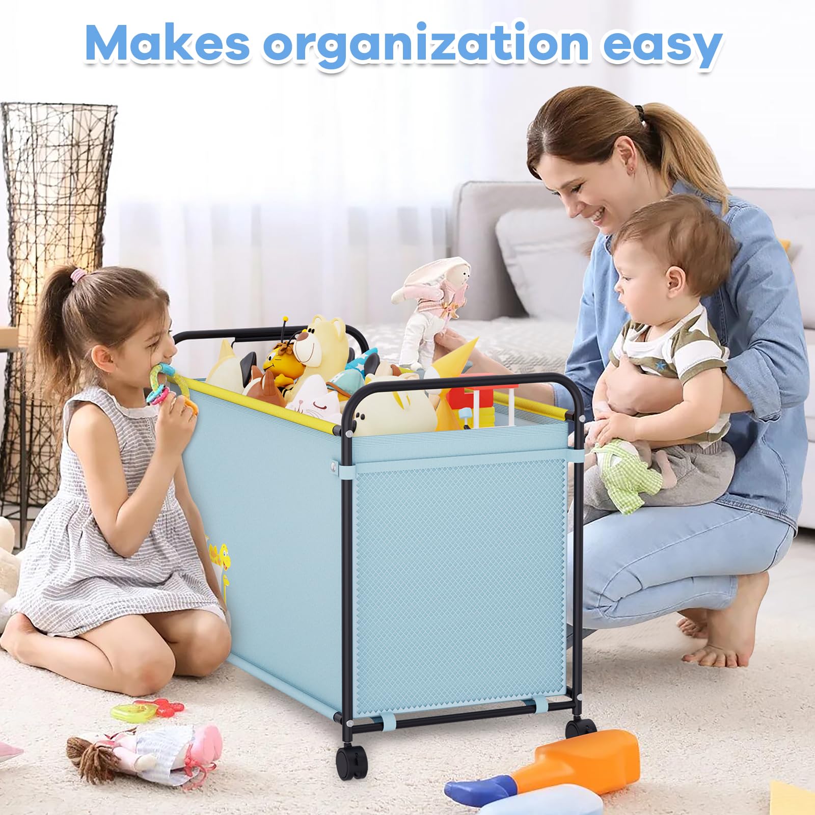 Extra Large Toy Box, 180L Toy Storage Organizer with Wheels