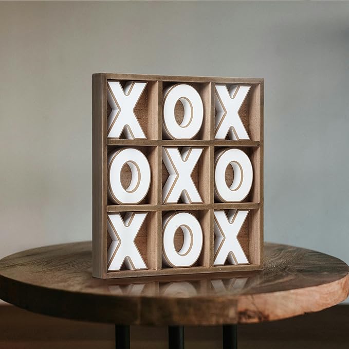 Art Decor Magnetic Tic Tac Toe Board Game Set - Wall Mounted