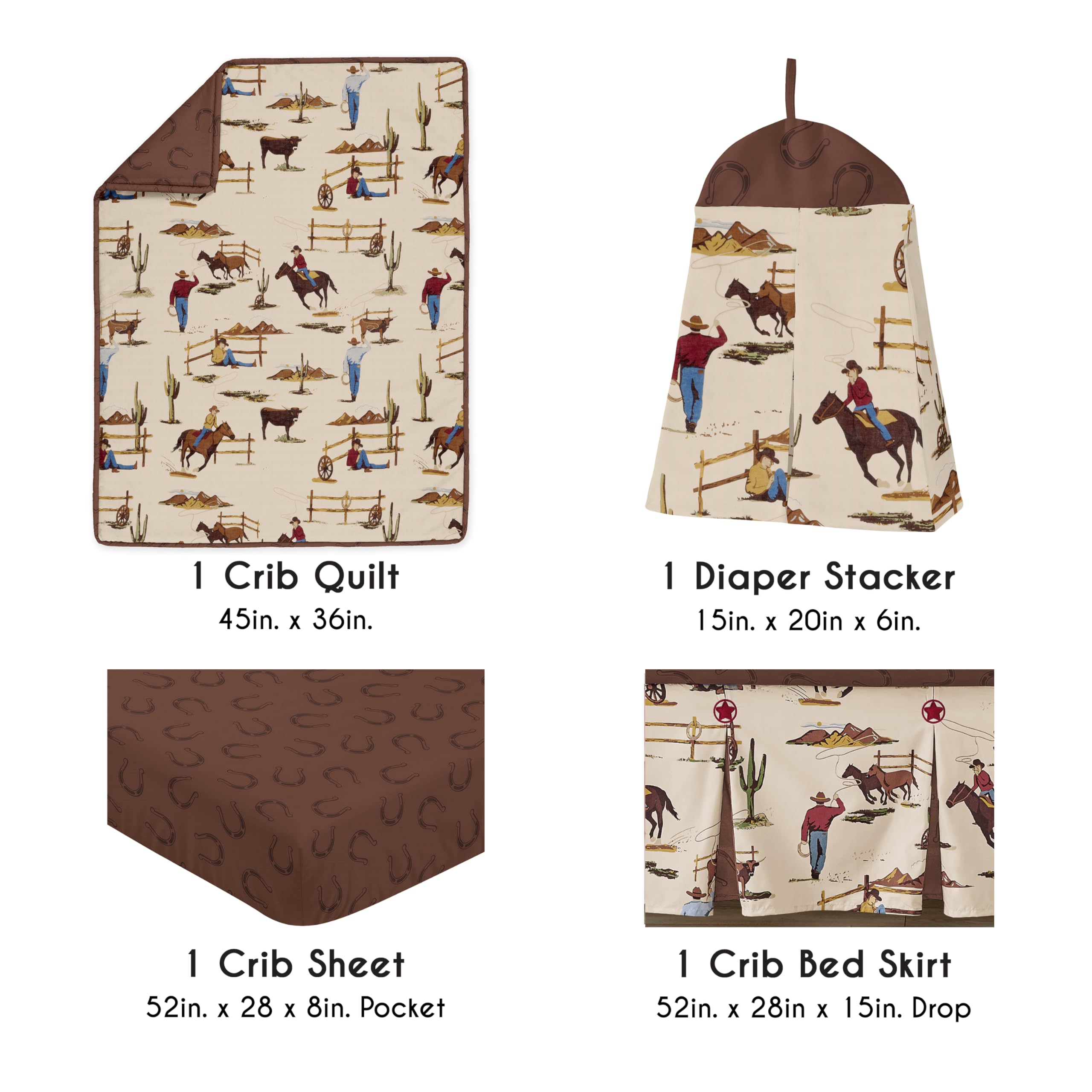 Western Cowboy 4-Piece Crib Bedding Set