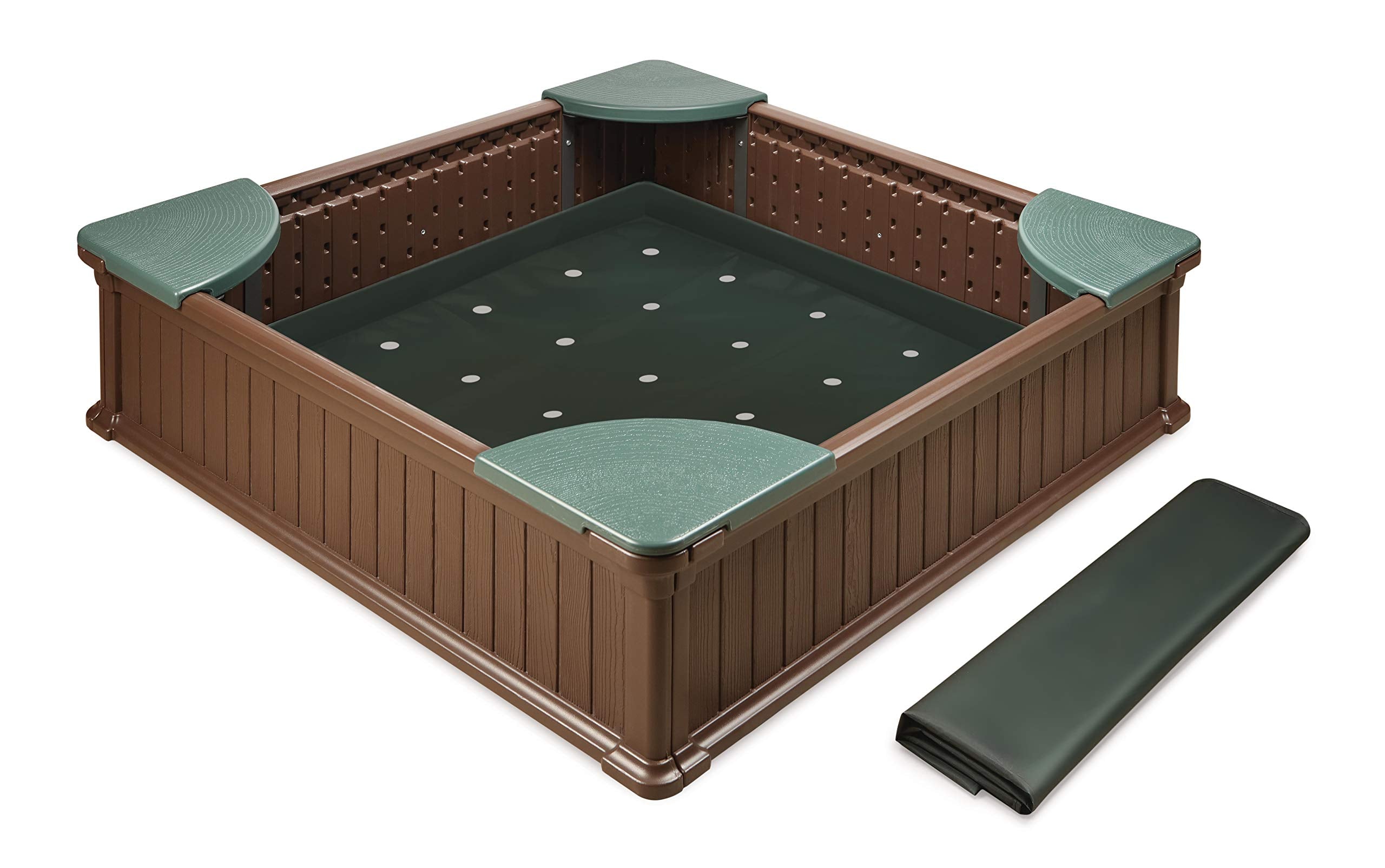 2 in 1 Sandbox & Garden Planter - Easy Assembly Outdoor Sensory Play and Planting Box