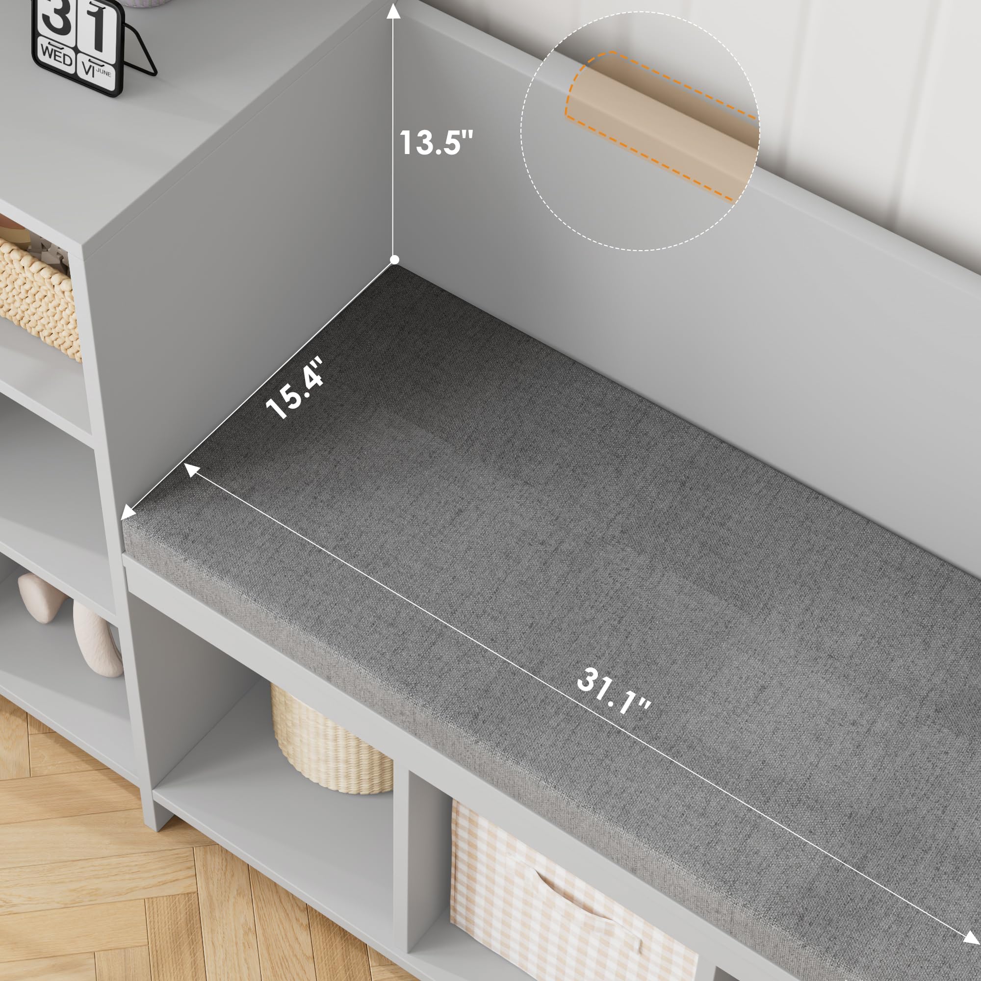 Kids Reading Nook with Bench and Toy Storage Organizer