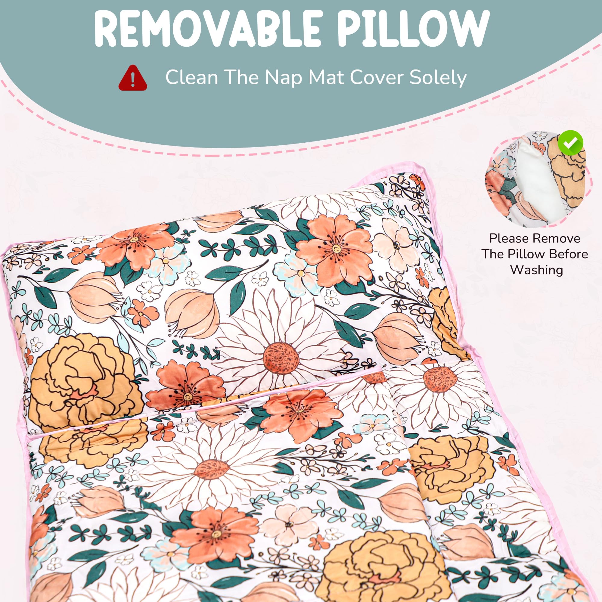 Toddler Nap Mat with Pillow and Blanket