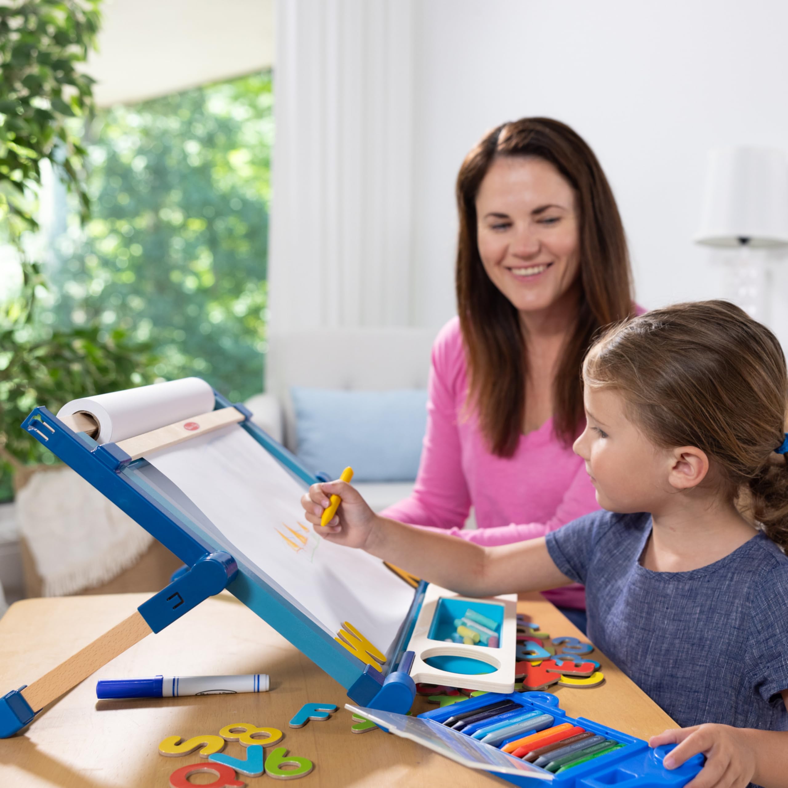 Double Sided Tabletop Art Easel with Magnetic Board