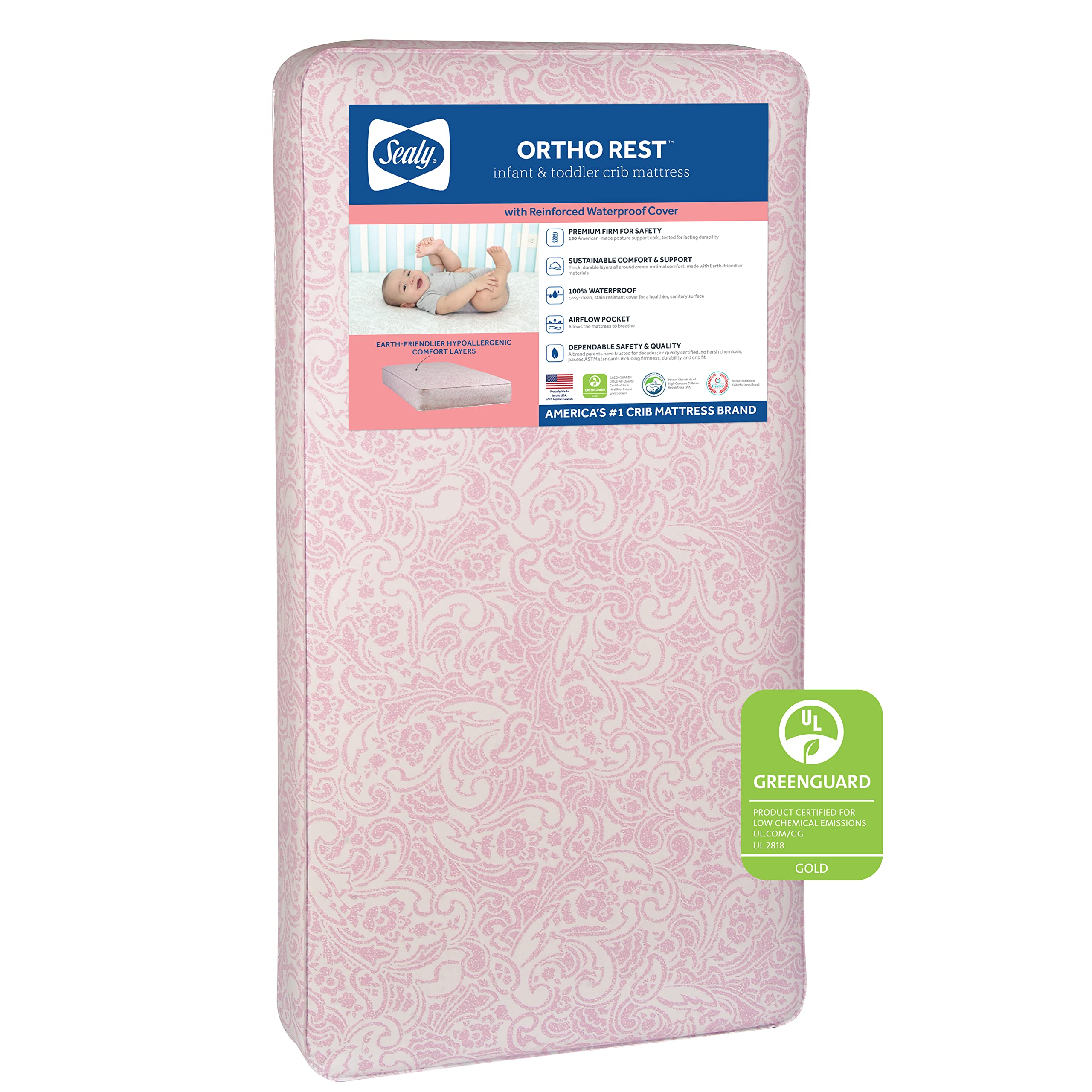 Ortho Rest Waterproof Crib Mattress plus Toddler Bed Fit