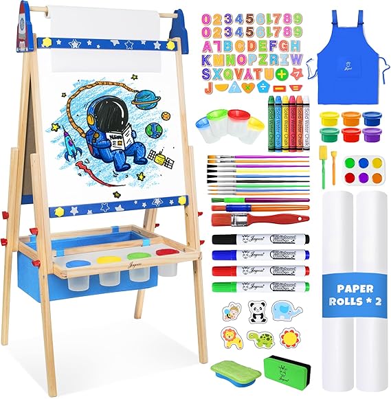 Art Easel for Kids Easel for Toddlers,Adjustable Standing Wooden Toddler Easels Kid
