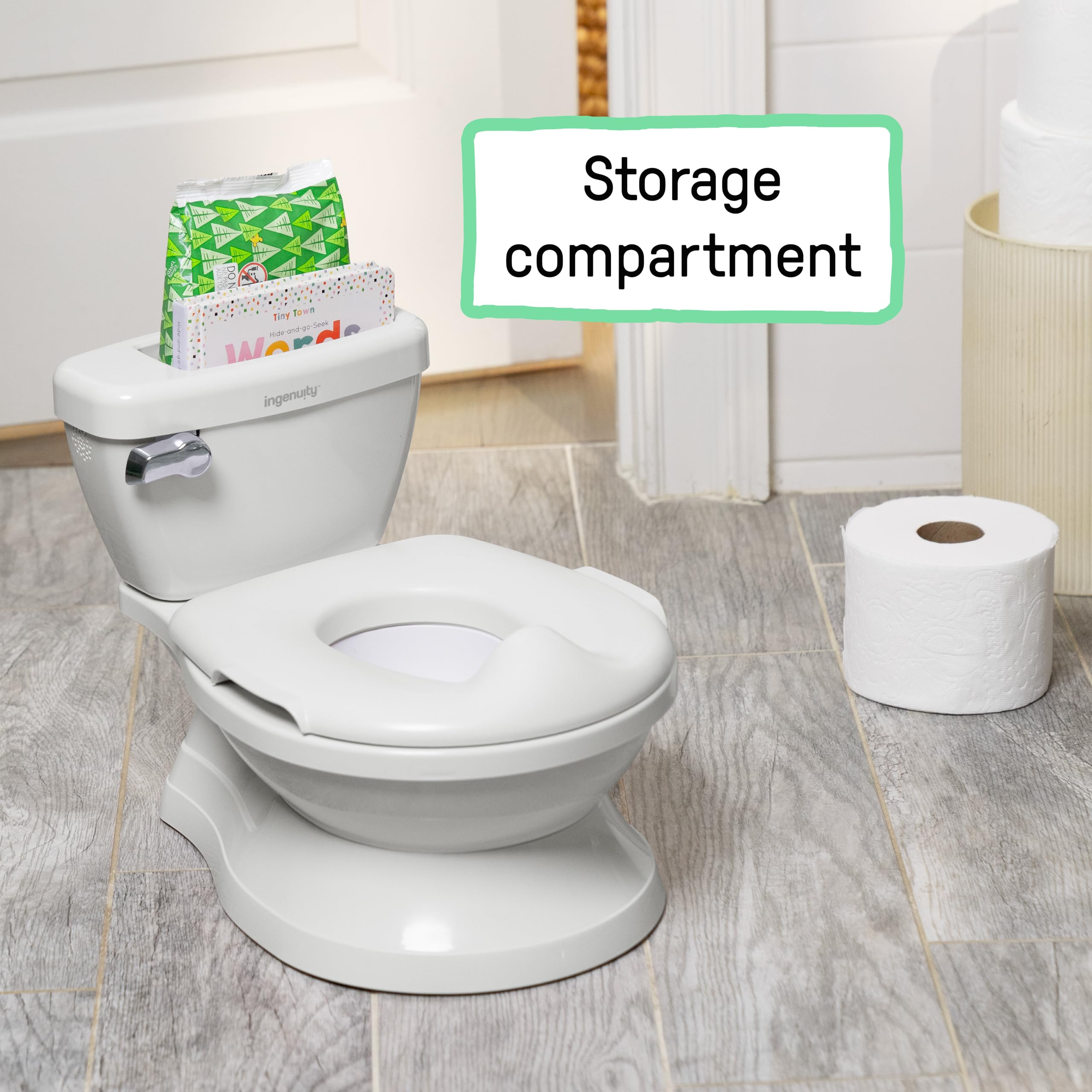 Summer Infant by Ingenuity My Size Potty Pro in White, Toddler Potty Training Toilet, Lifelike Flushing Sound, for Ages 18 Months+, Up to 50 Pounds