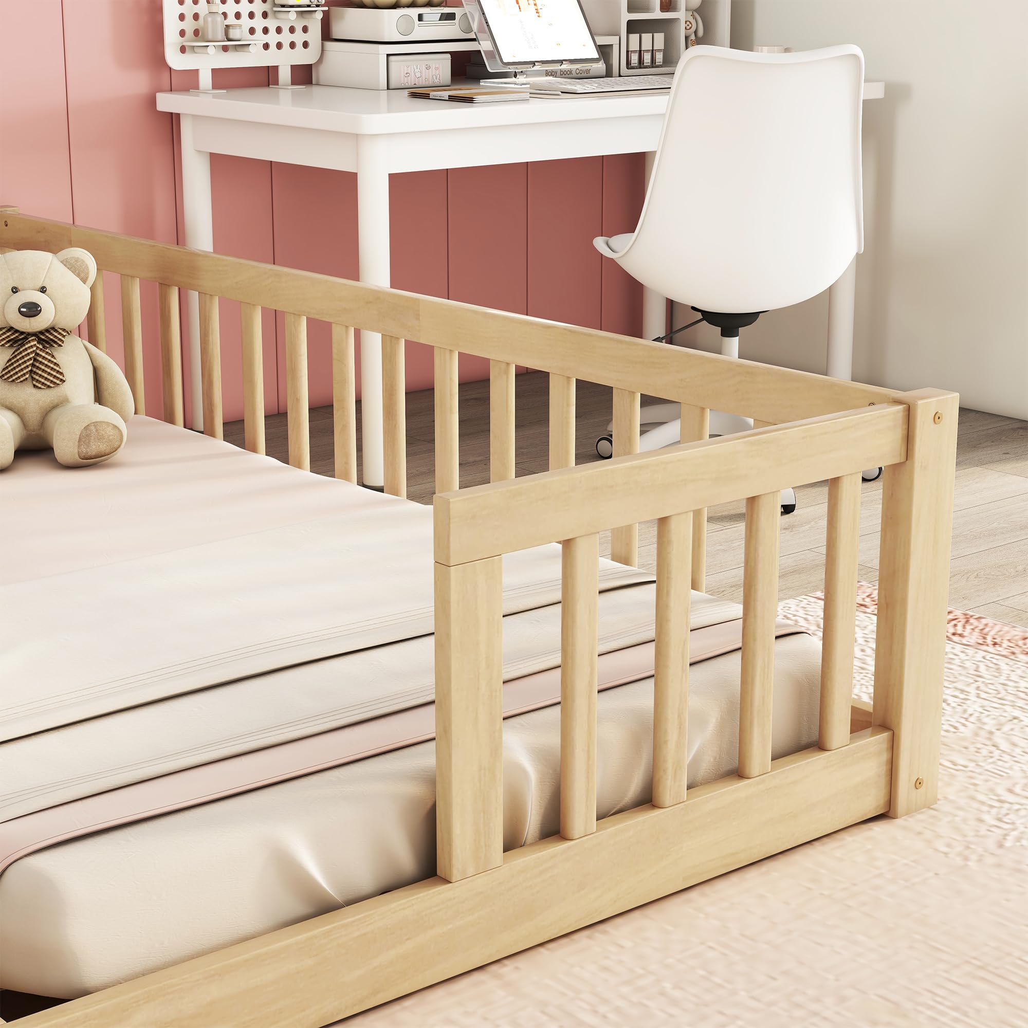 Double Floor Bed for Twins with Guardrails