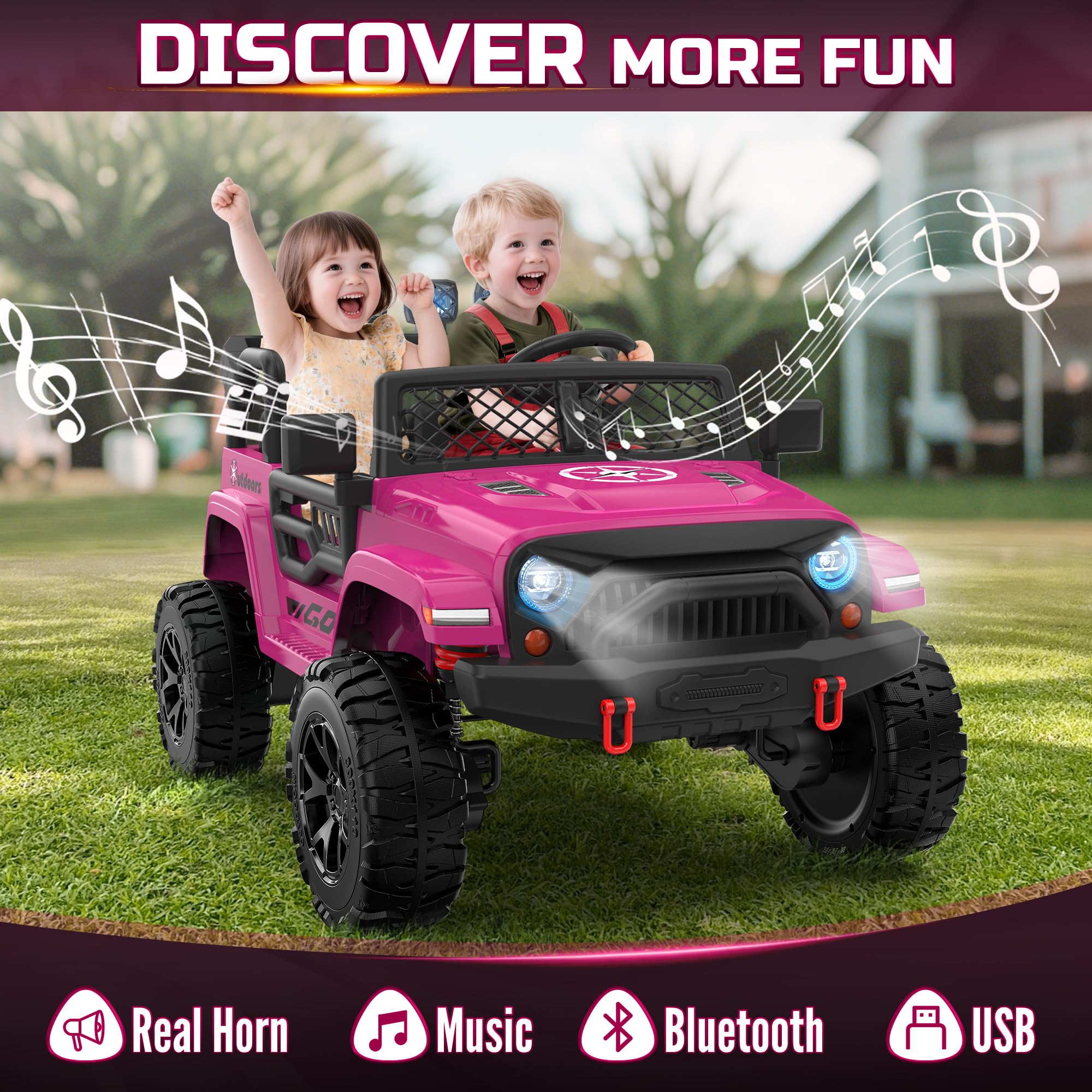 24V 2-Seater Kids Ride-On Car with Remote Control