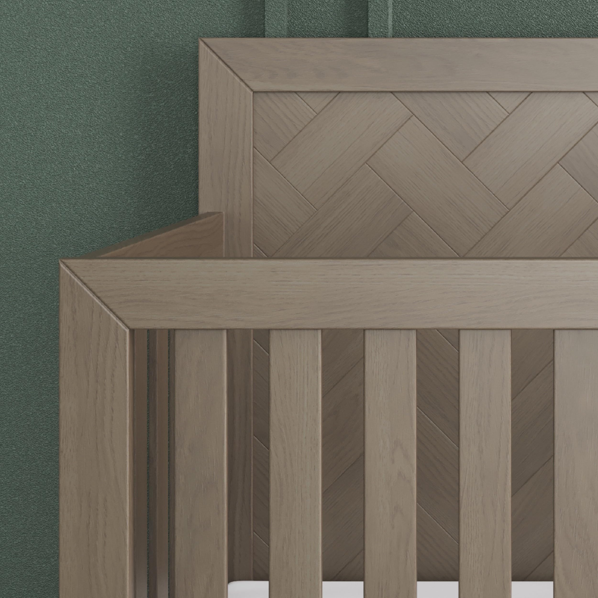 4-in-1 Convertible Crib Nursery Furniture Set with Dresser and Nightstand