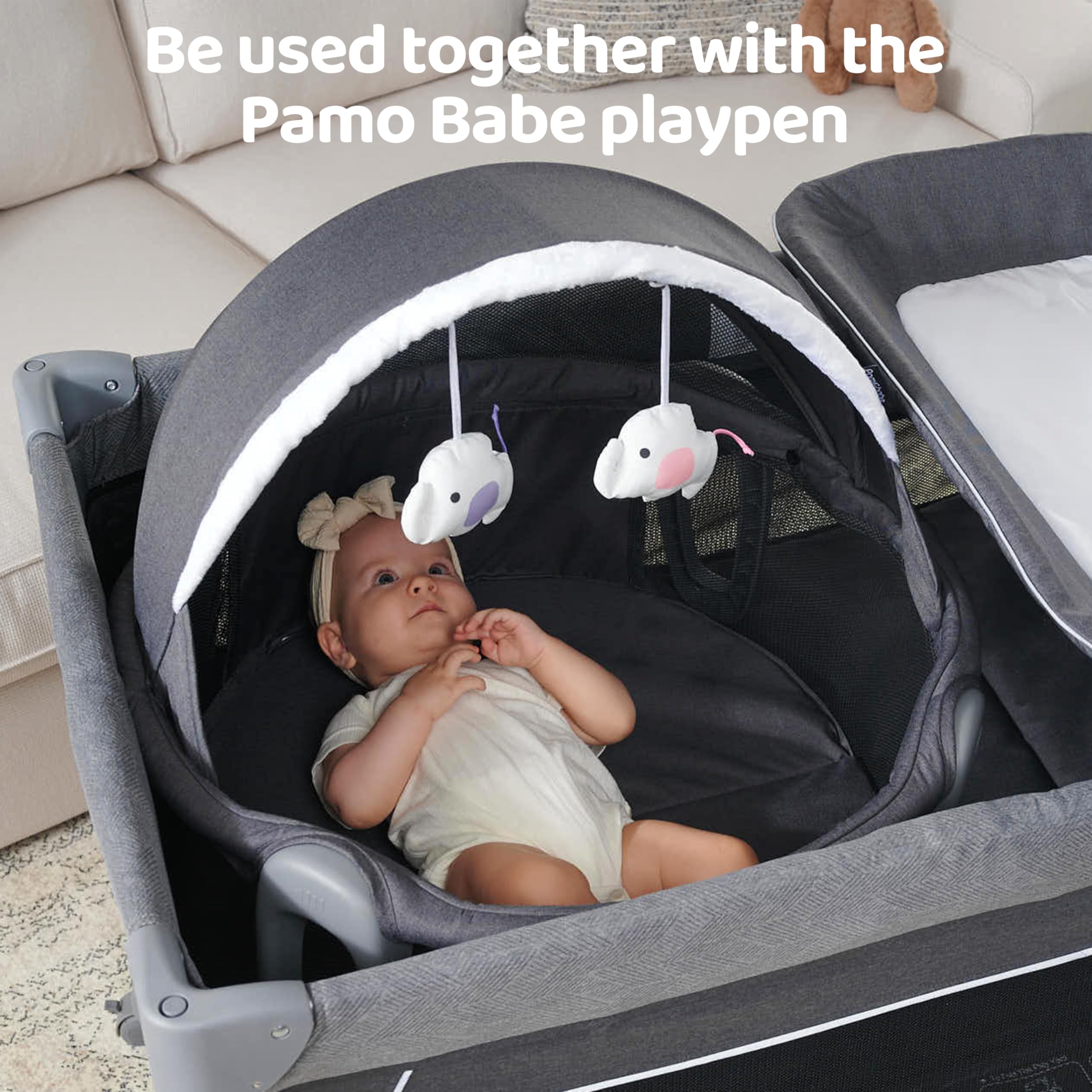 Portable Baby Bassinet and Play Space with Canopy