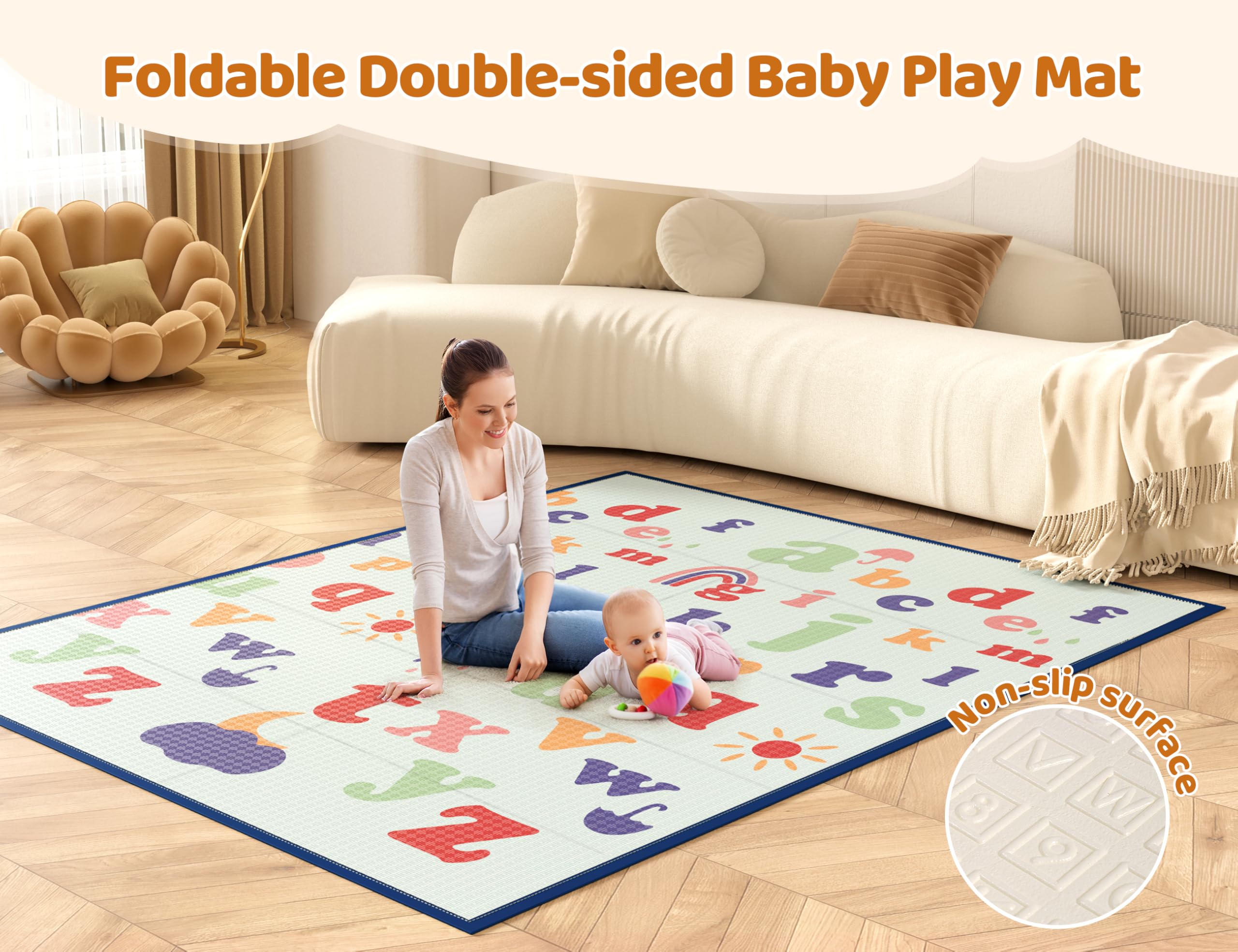 Extra Large Baby Playpen with Mat 71x59