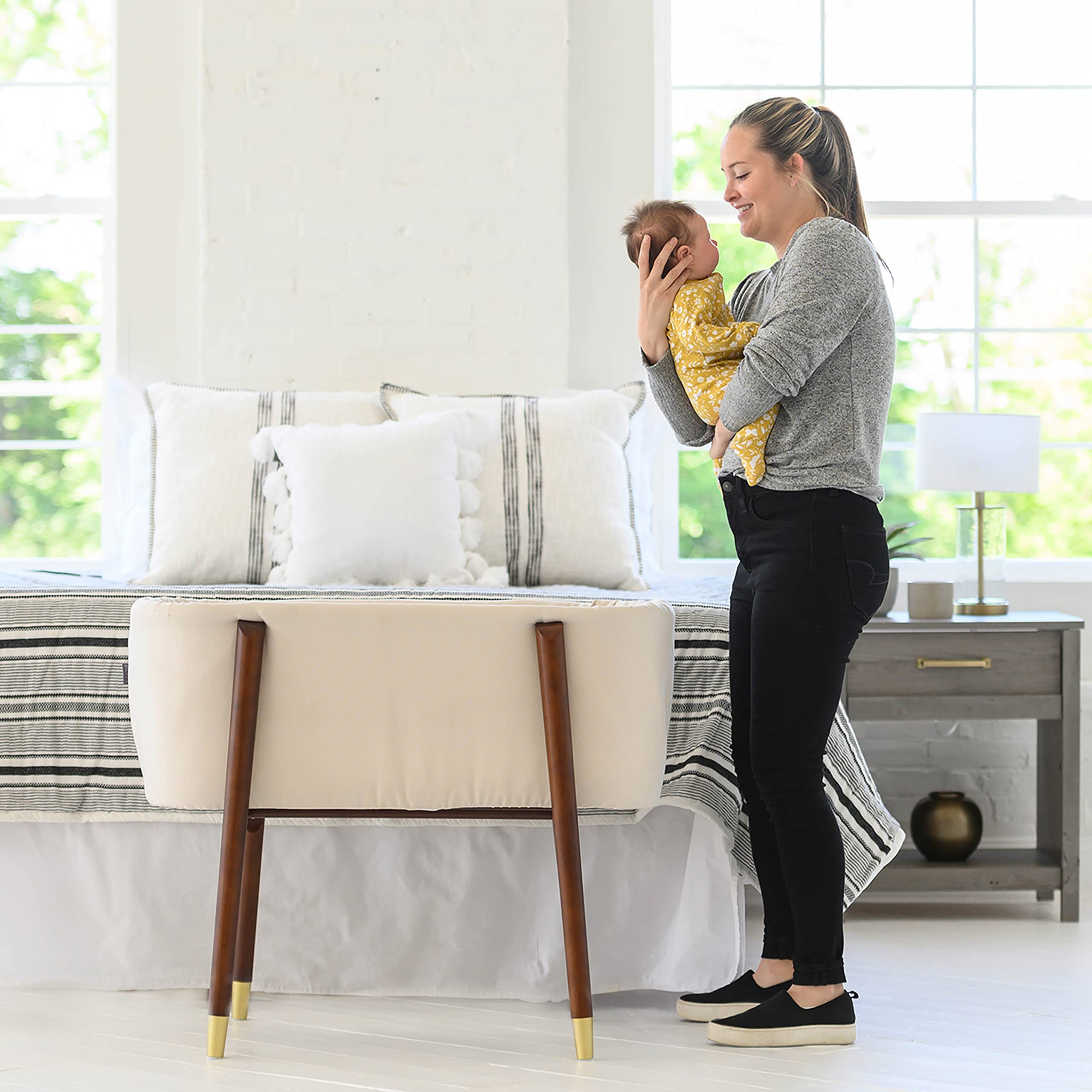 Sova Portable Baby Bassinet, Mid-Century Design