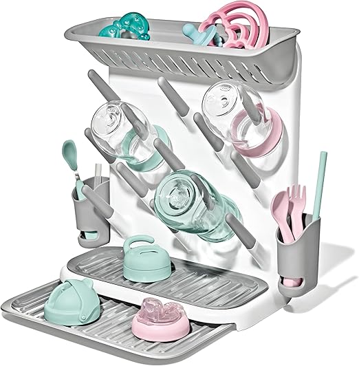 Tot Space-Saving Bottle Drying Rack, Baby Bottle Organizer for Countertop