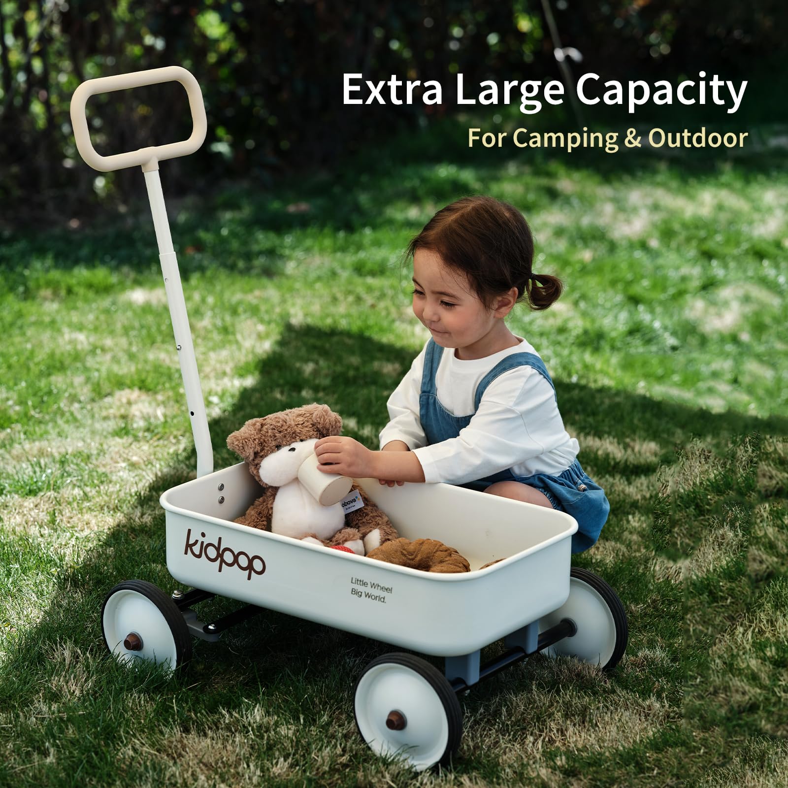2-in-1 Kids Pull-Along Wagon Push Walker
