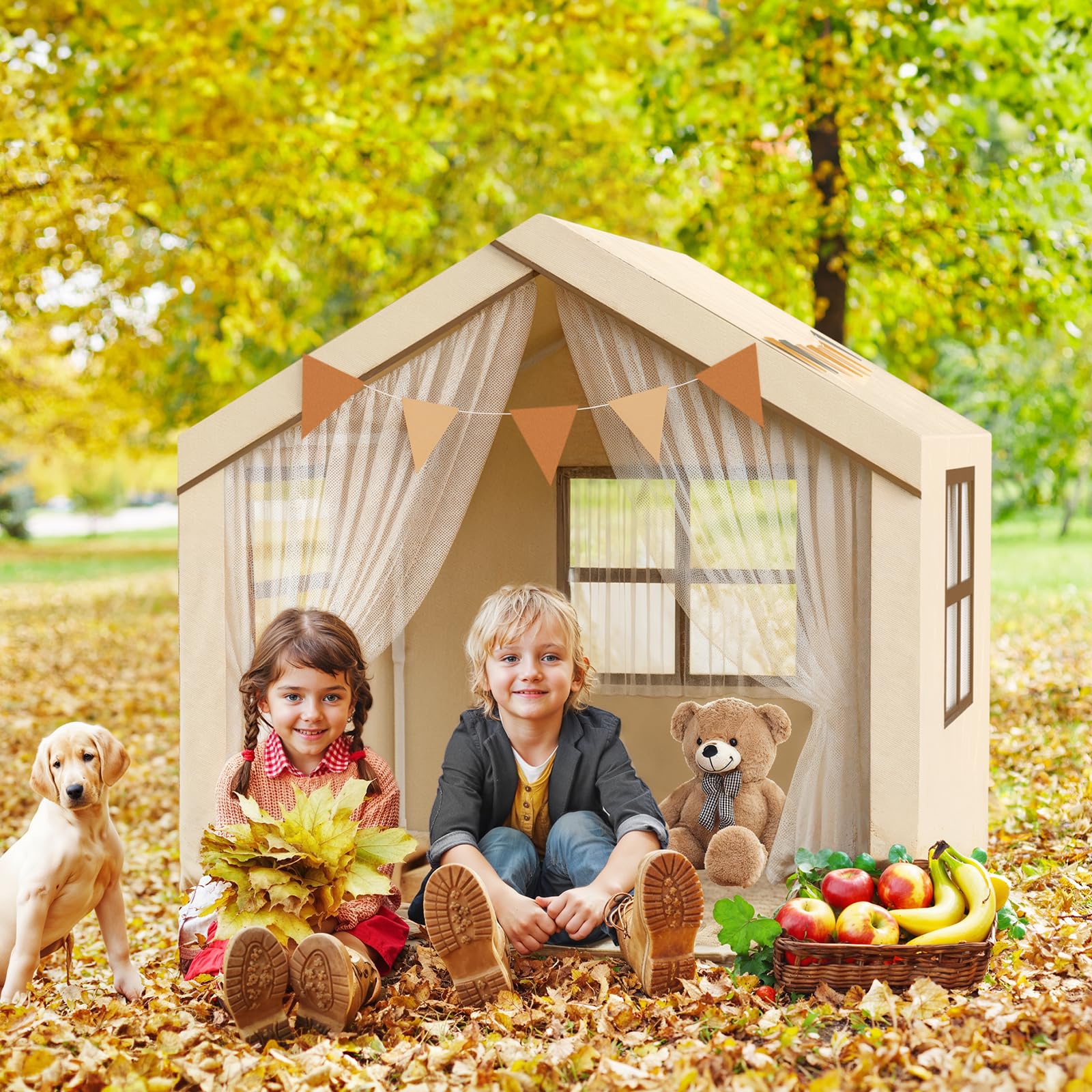 Kids Play Tent with LED Lights and Mat