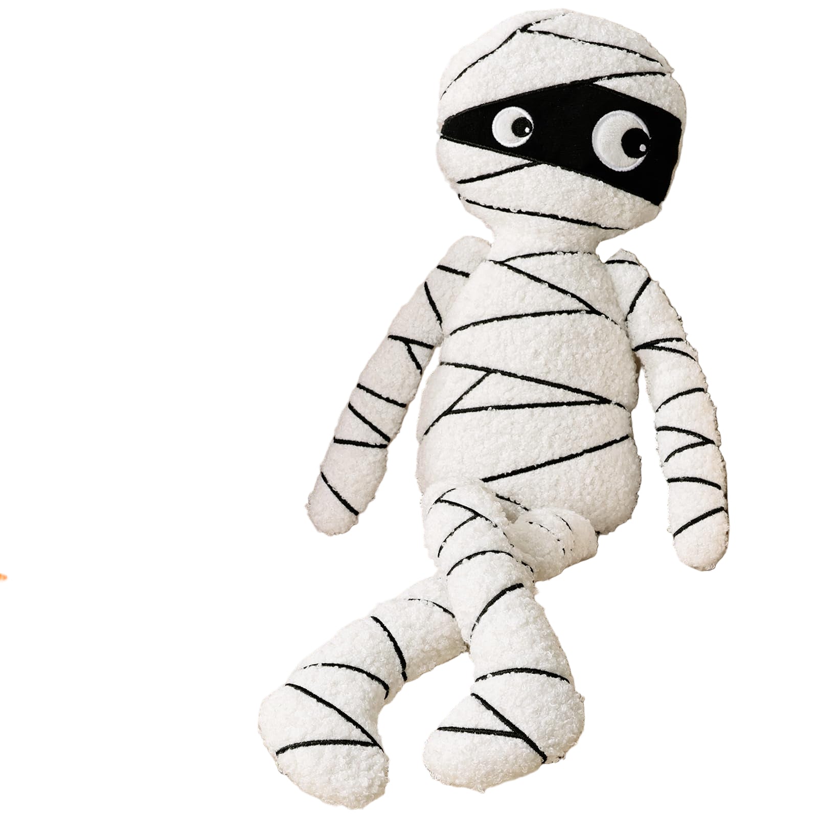 Halloween Decor Throw Pillows: Cute White Teddy Fleece Mummy