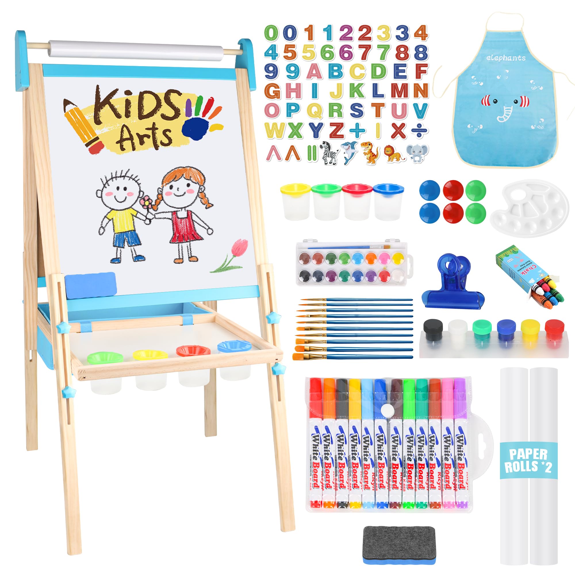 Adjustable Kids Easel, Learning Toy for Boys and Girls Aged 3-4 4-8 8-12