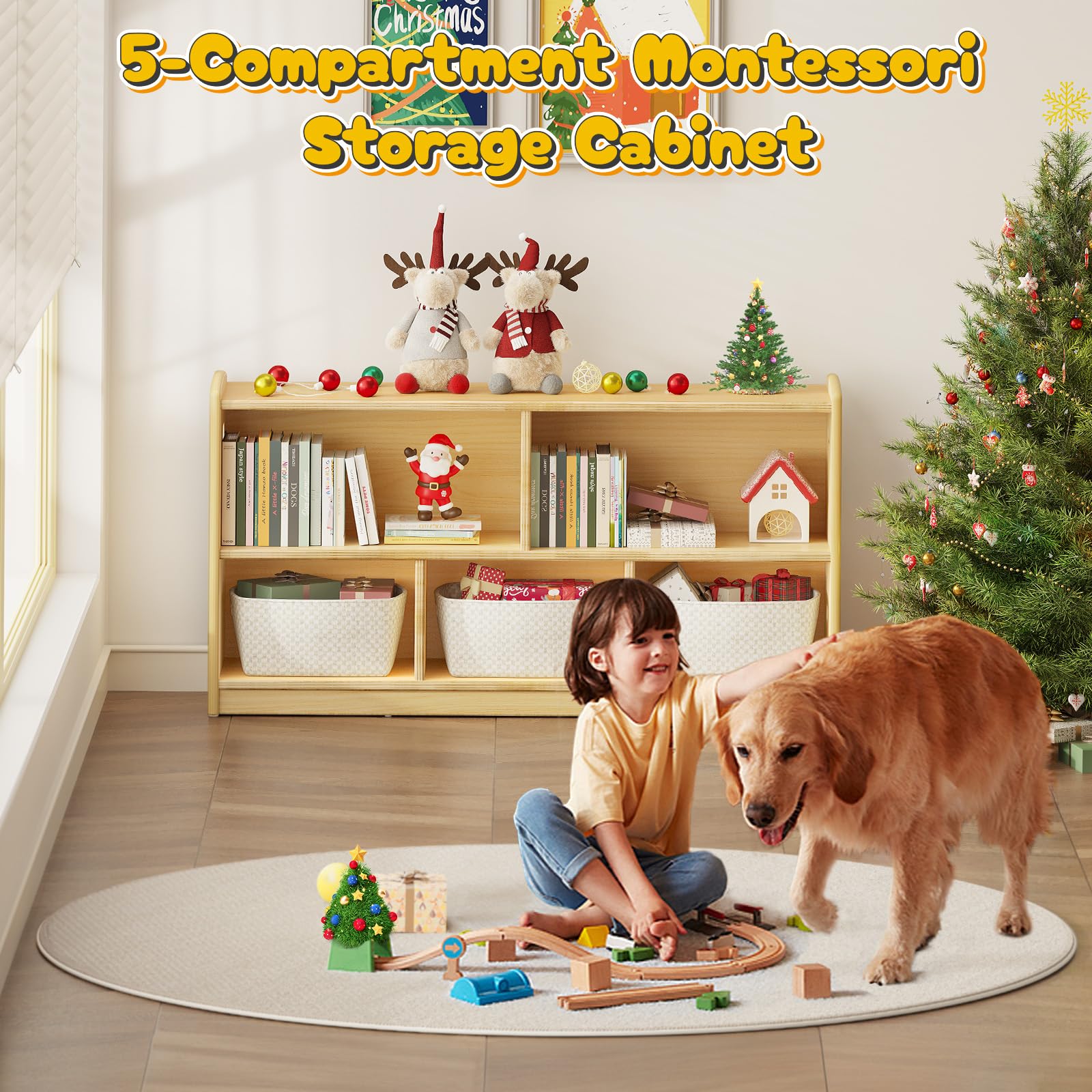 2-Tier Montessori Storage Cabinet for Kids