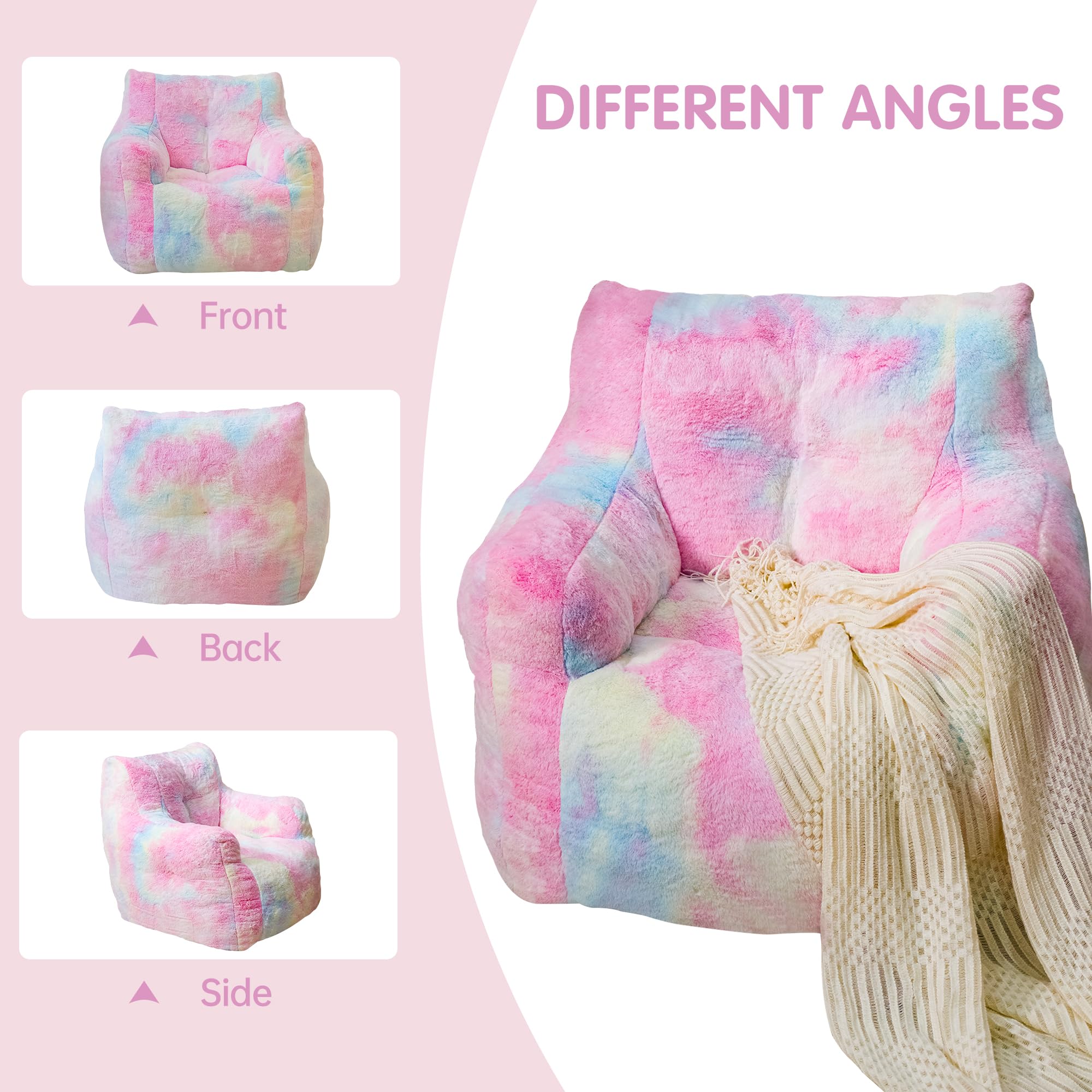 Faux Fur Bean Bag Chair with Filling