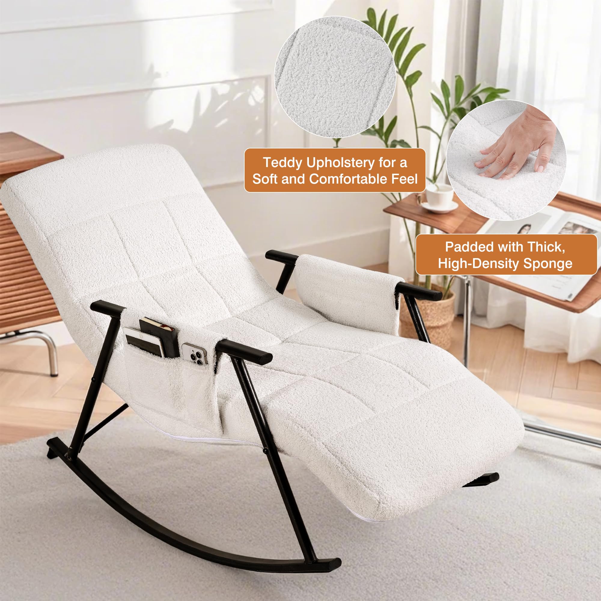 Nursery Rocking Chair with Adjustable Footrest