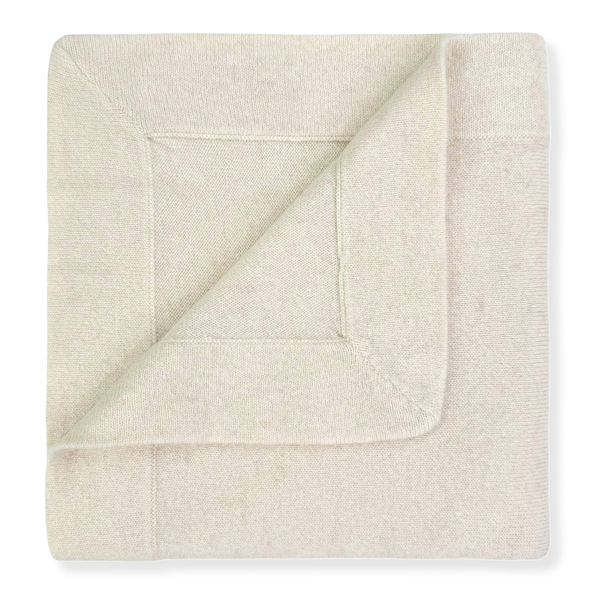 Cashmere Baby Blanket Luxe Knit Design in Natural - 32" x 40"