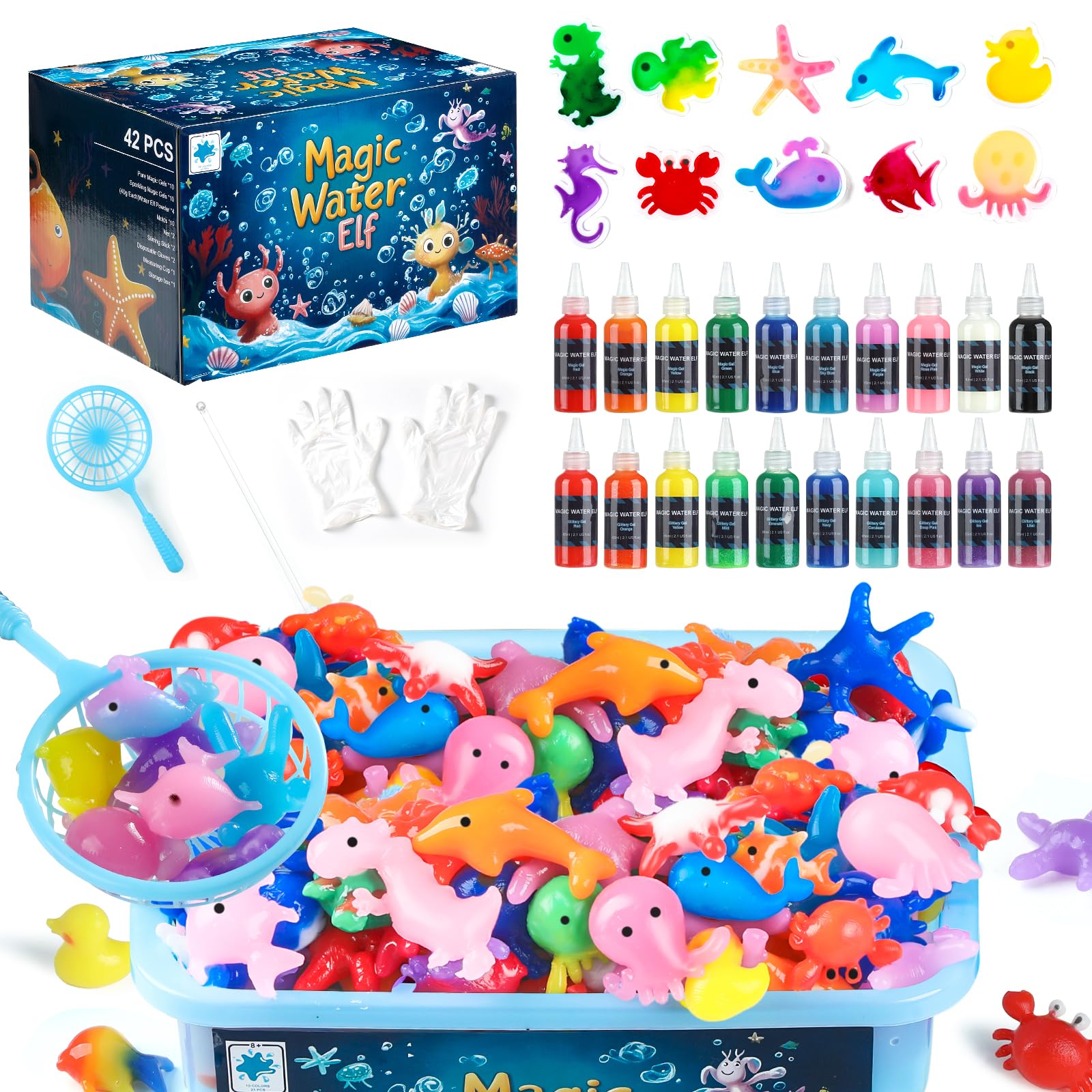 Elf Toy Kit - 65ml Aqua Fairy Water Gel Kit for Kids with 20 Magic