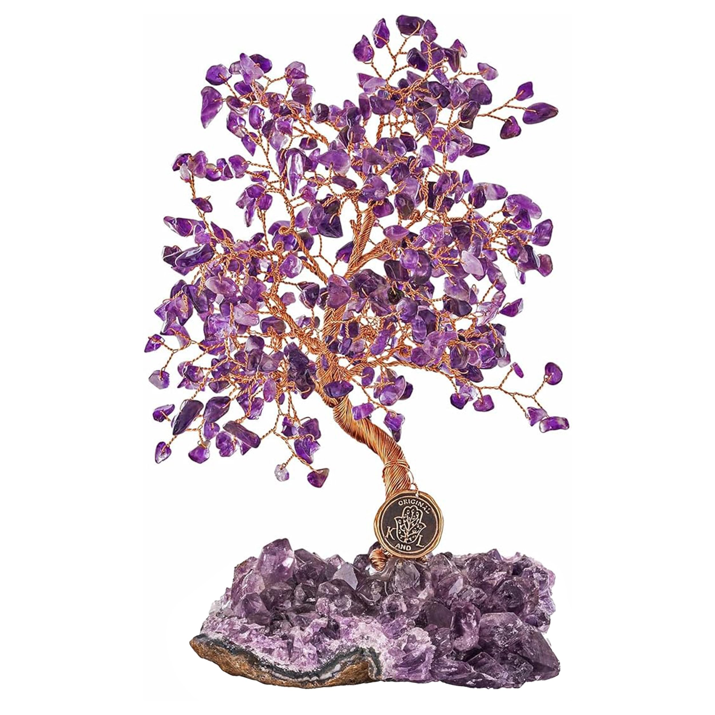 Calming Spirit, Real Amethyst Crystal Feng Shui Tree of Life Home