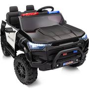 24V 10Ah Electric Police Car Ride on Toy for Big Kids, 4WD 2 Seater Kids Ride on Car
