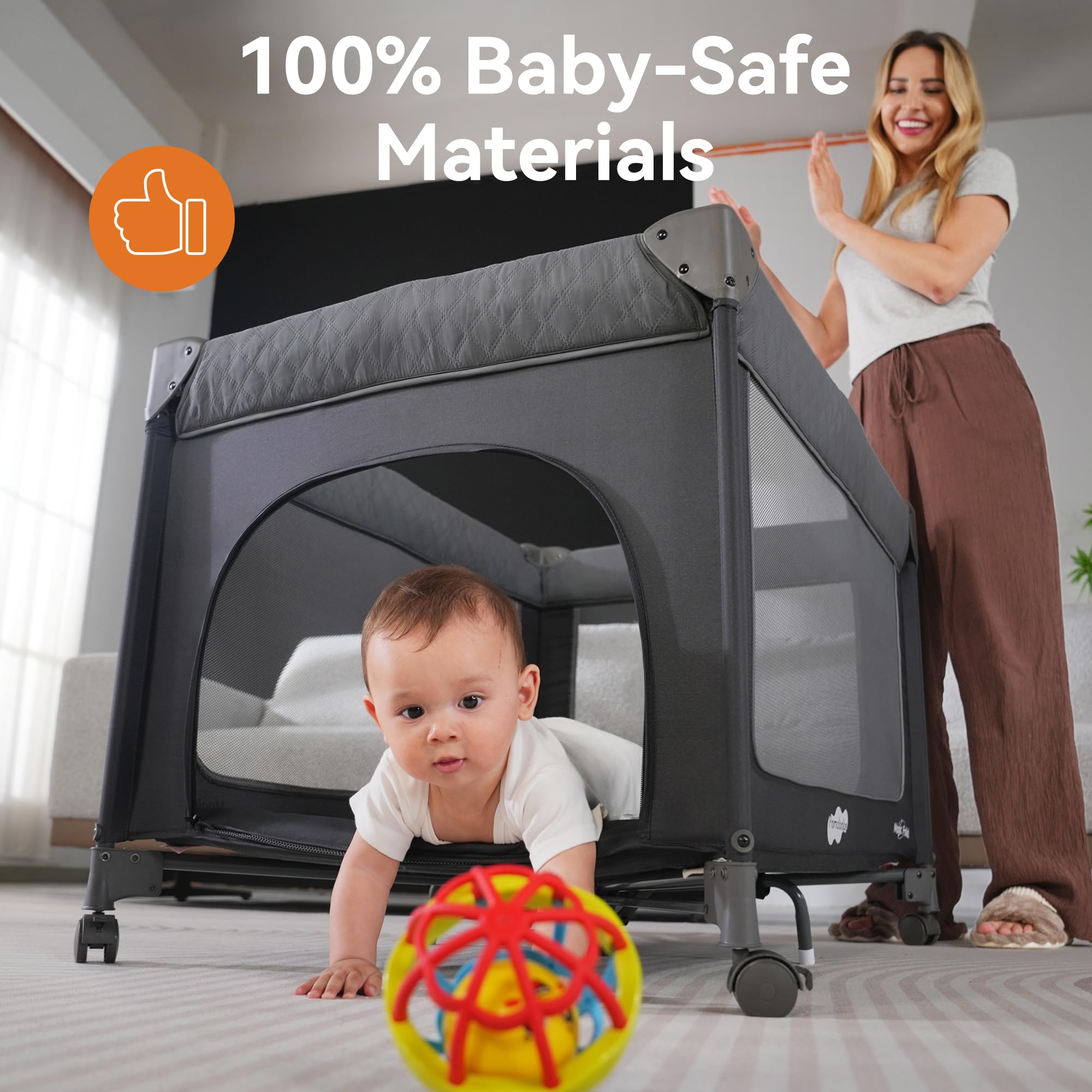 3-in-1 Baby Playard with Changing Table and Bassinet