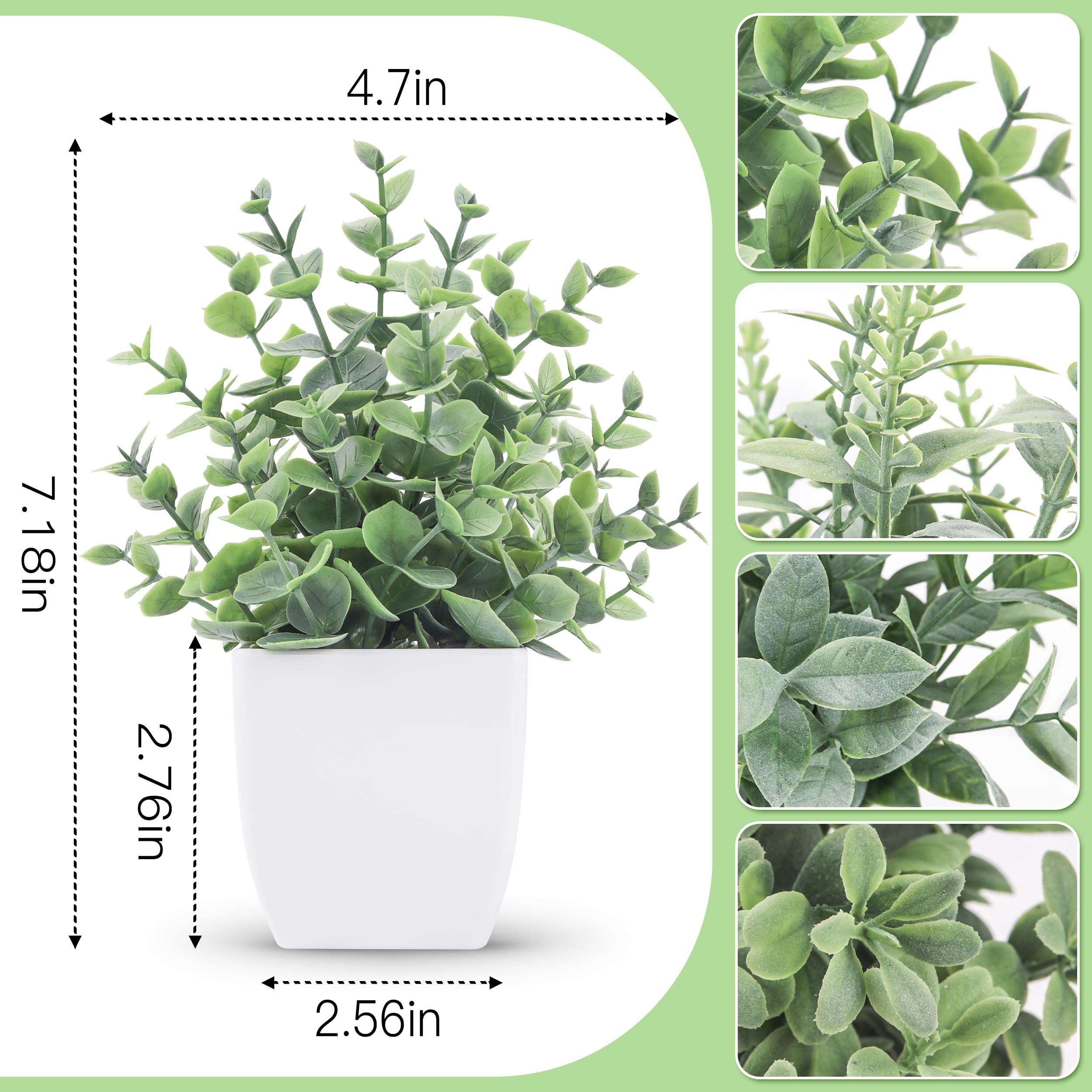 Mini Artificial Potted Plants Set of 4 for Indoor Decor