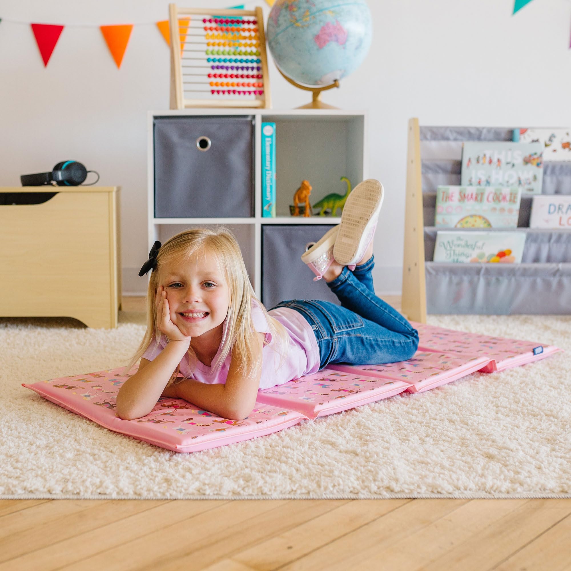 Kids Vinyl Nap Mat – Foldable, Durable Rest Mat for Daycare & Preschool