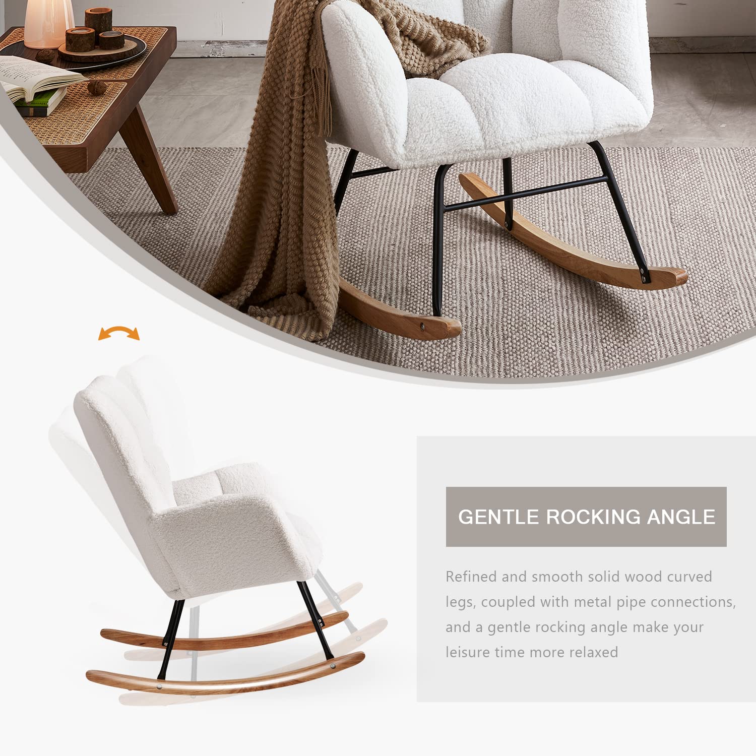 Teddy Upholstered Nursery Glider Rocking Chair