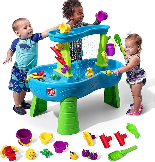 Rain Showers Splash Pond Water Table, Kids Water and Sand Activity Sensory Playset