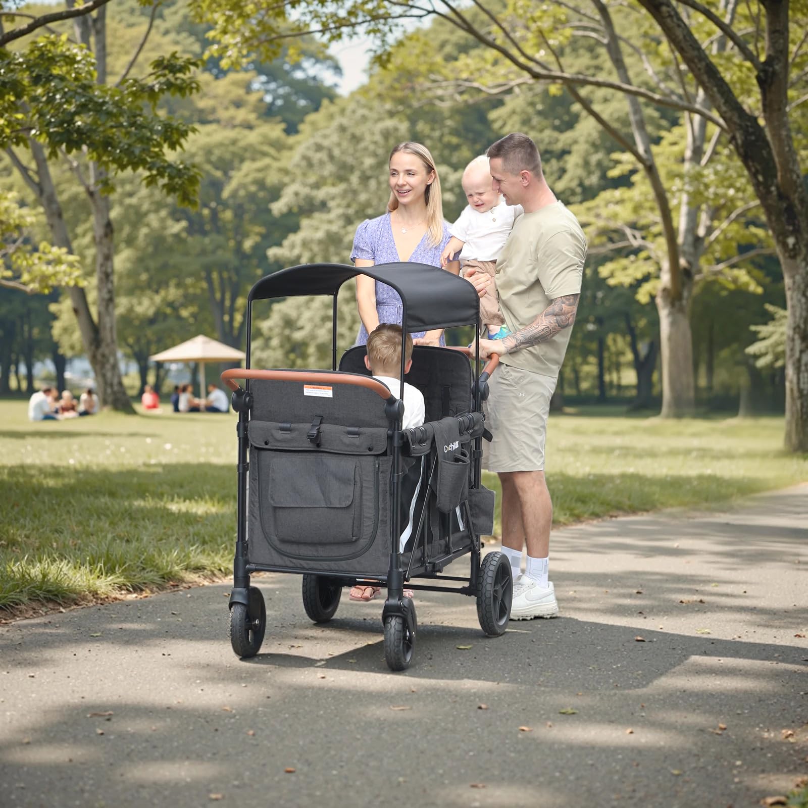 Elite Pro All-Terrain 4 Seater Wagon Stroller for Kids - Heavy-Duty 300lb Capacity