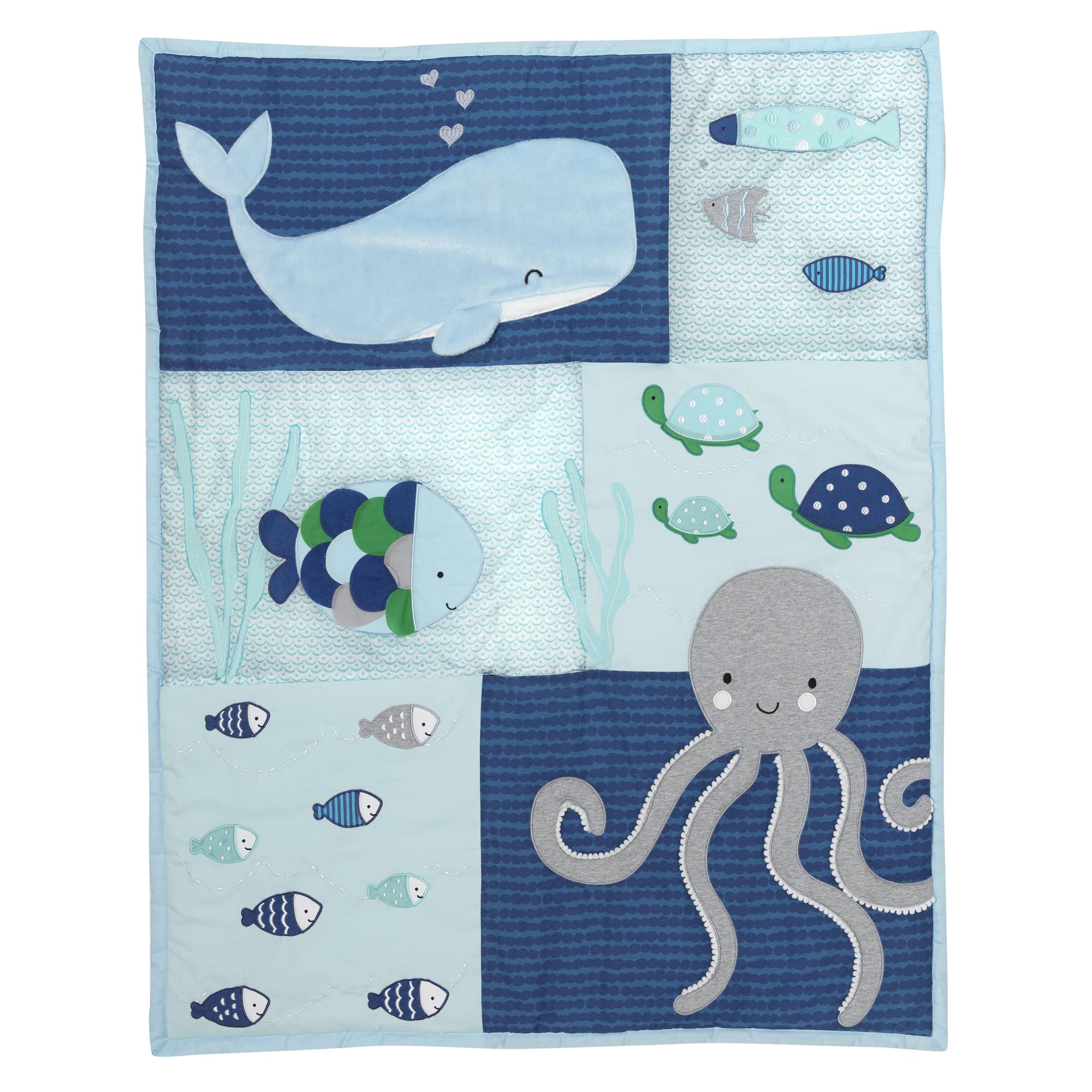 Oceania 6-Piece Baby Crib Bedding Set - Blue Ocean, Nautical, Aquatic