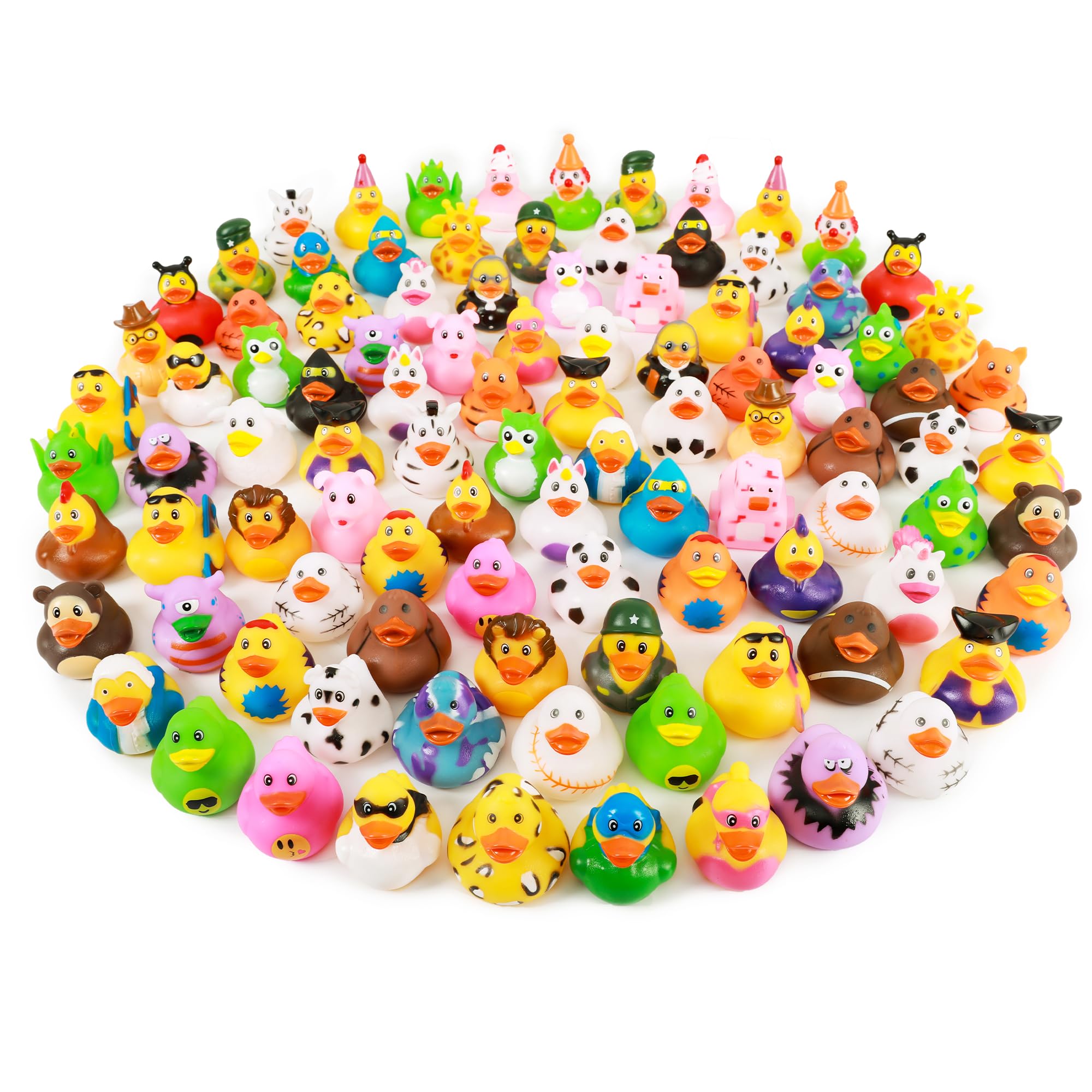 100 Pack Rubber Duck for Jeeps Ducking - 2.3 Inch Bulk Floater Duck