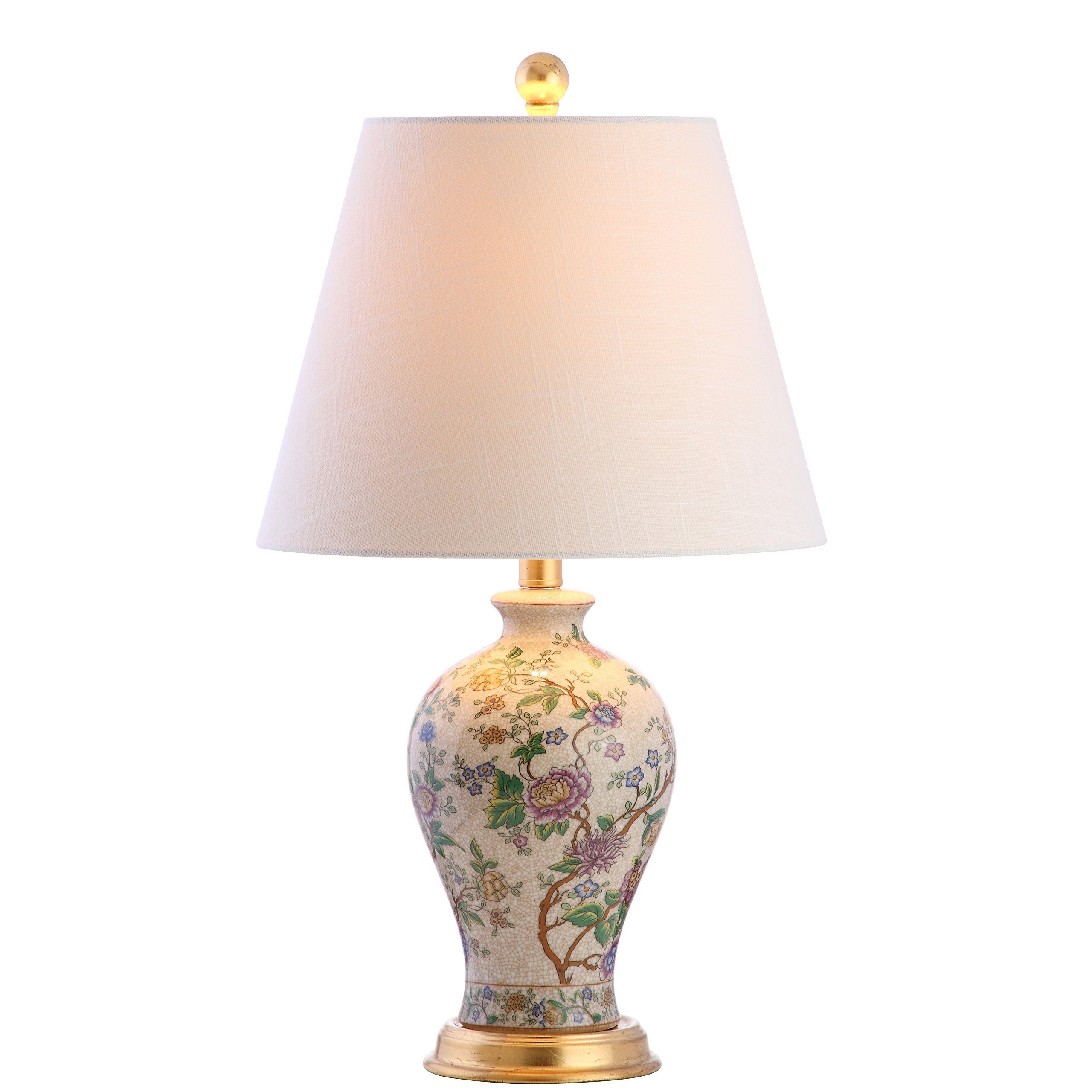 Grace 24" Floral LED Table Lamp Classic Cottage Bedside Desk